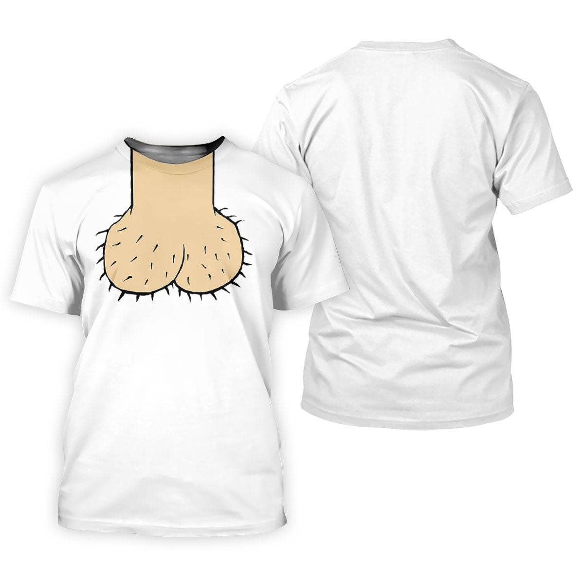 White Funny Dickhead Faux Chest Golf Shirt, Adult Gag Gift Shirt, Rude Humor Shirt