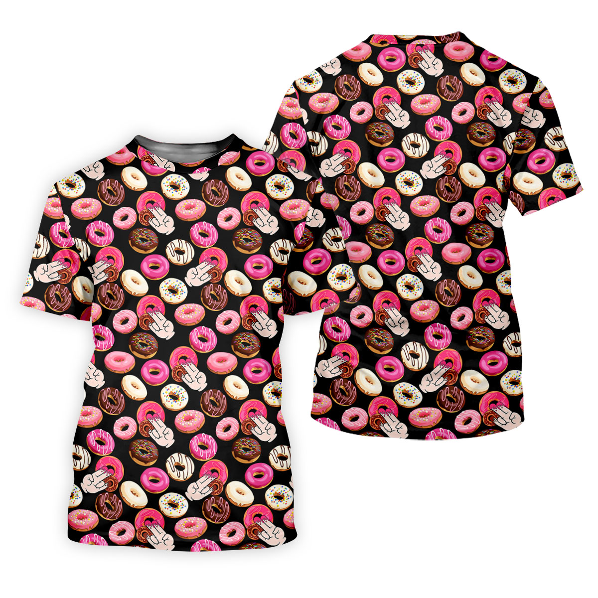 Funny Donut Adult Humor Black And Pink Fun Women's Golf Shirts, Women's Golf Tops, Ladies Golf Shirts