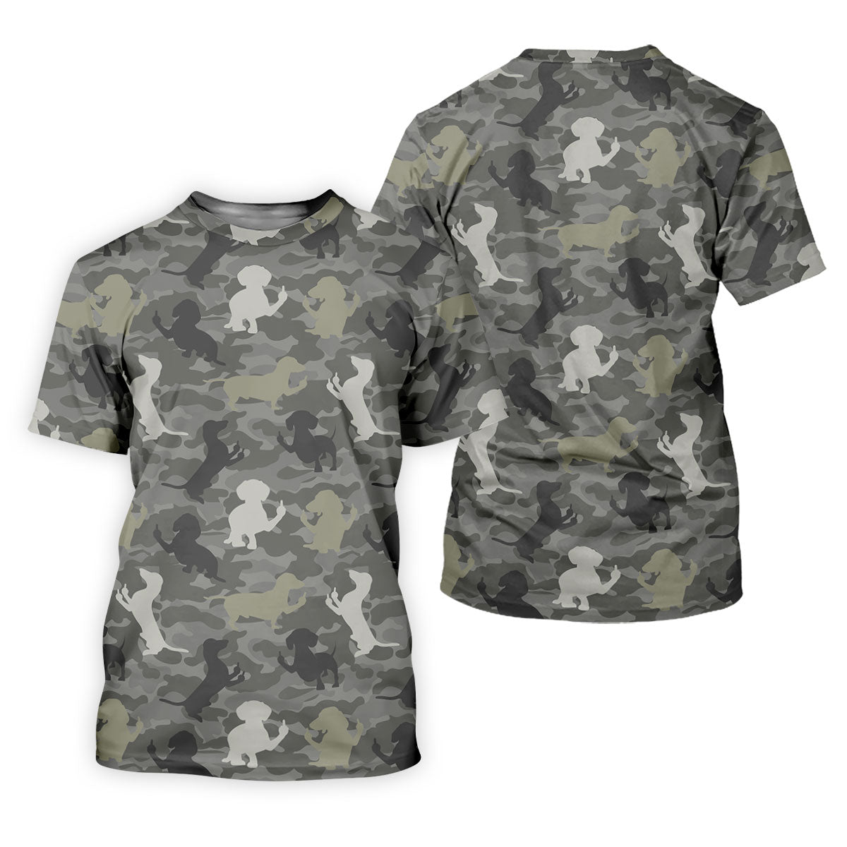 Grey Camo Poodle Dog Pattern Golf Shirt, Mens Polo Shirt, Golf Shirts For Men, Performance Golf Shirt