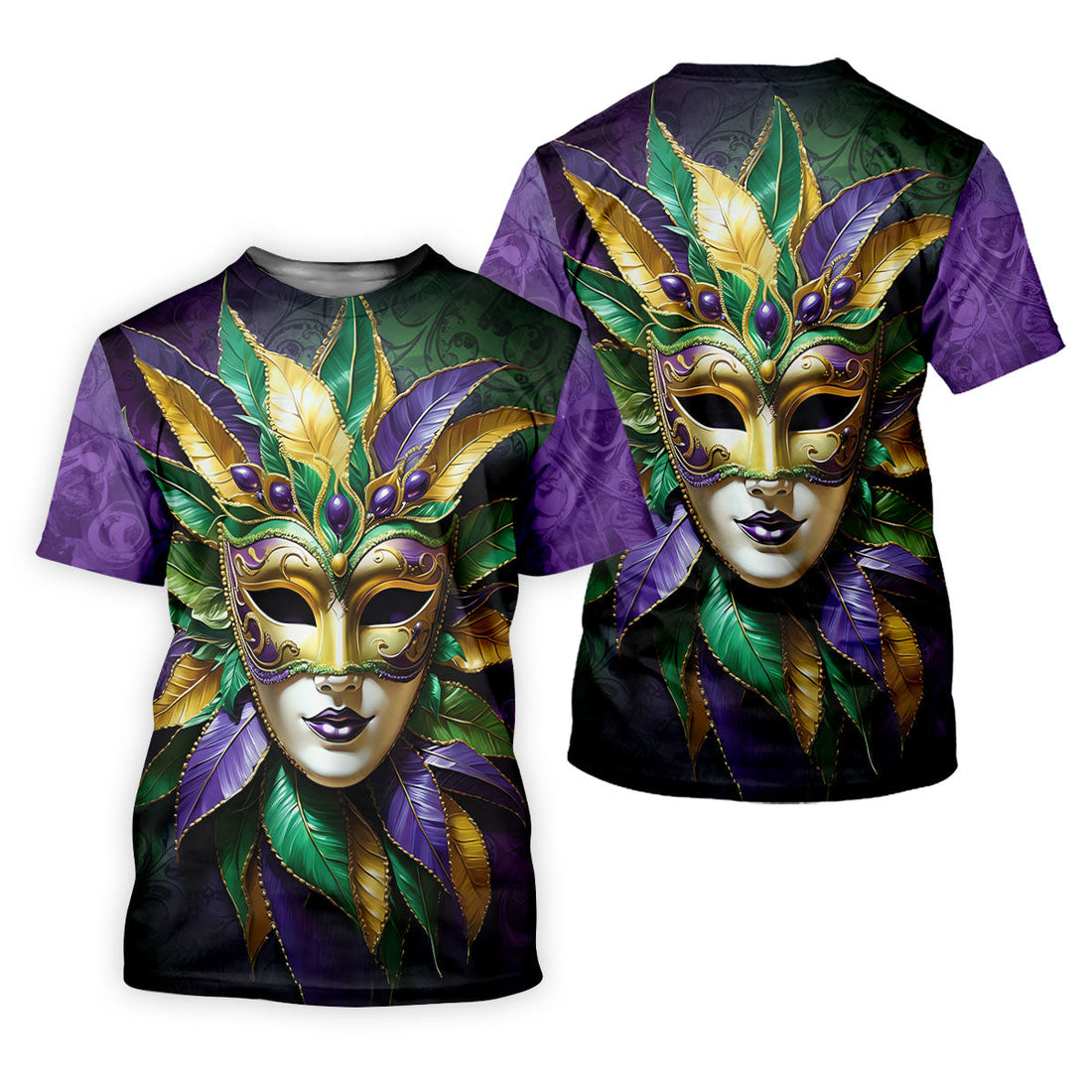 Mardi Gras Festival Mask All Over Print Women's Golf Shirts, Women's Golf Tops, Ladies Golf Shirts