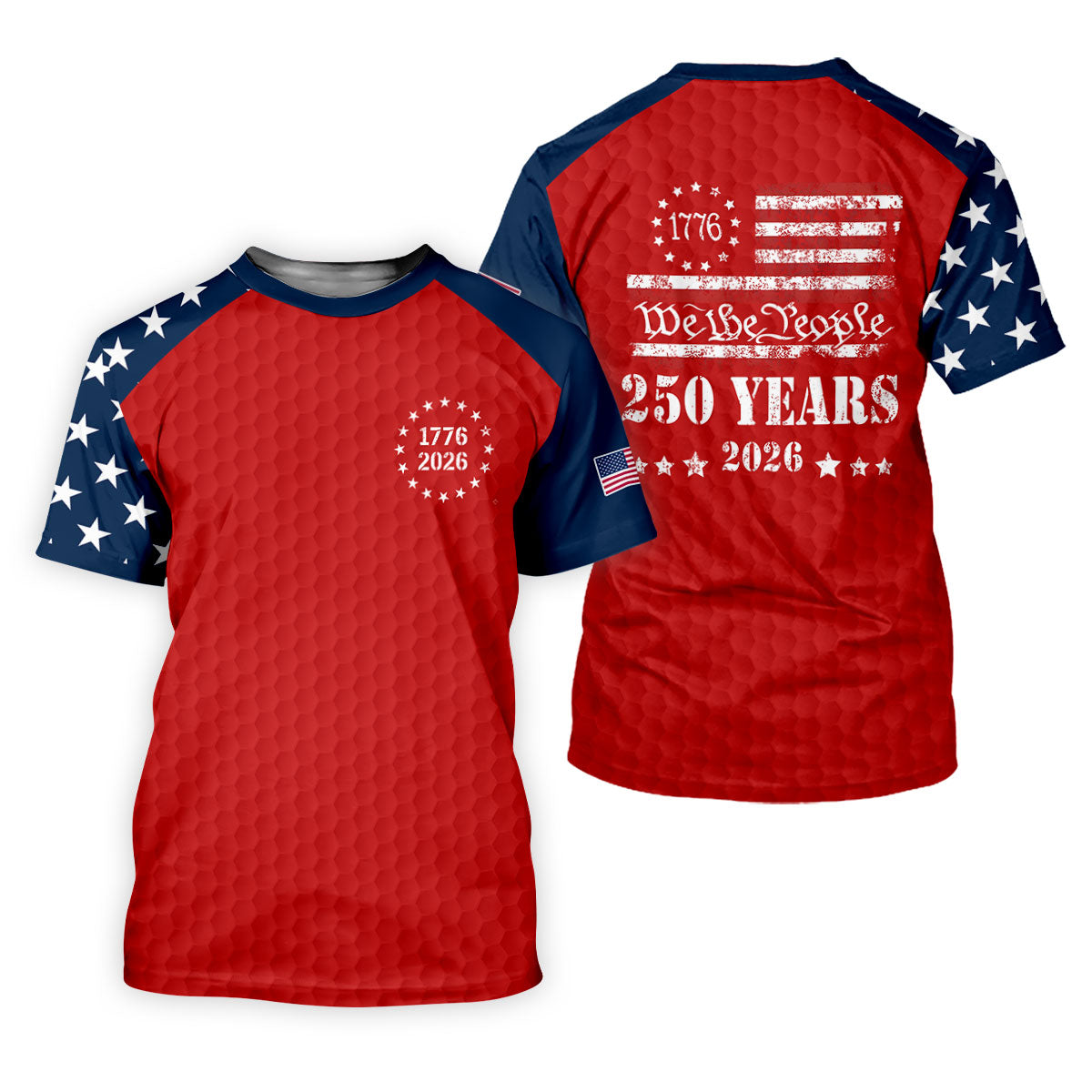 We The People 250 Years Golf Ball Pattern Golf Shirt, Patriotic 4th Of July Golf Shirt For Women