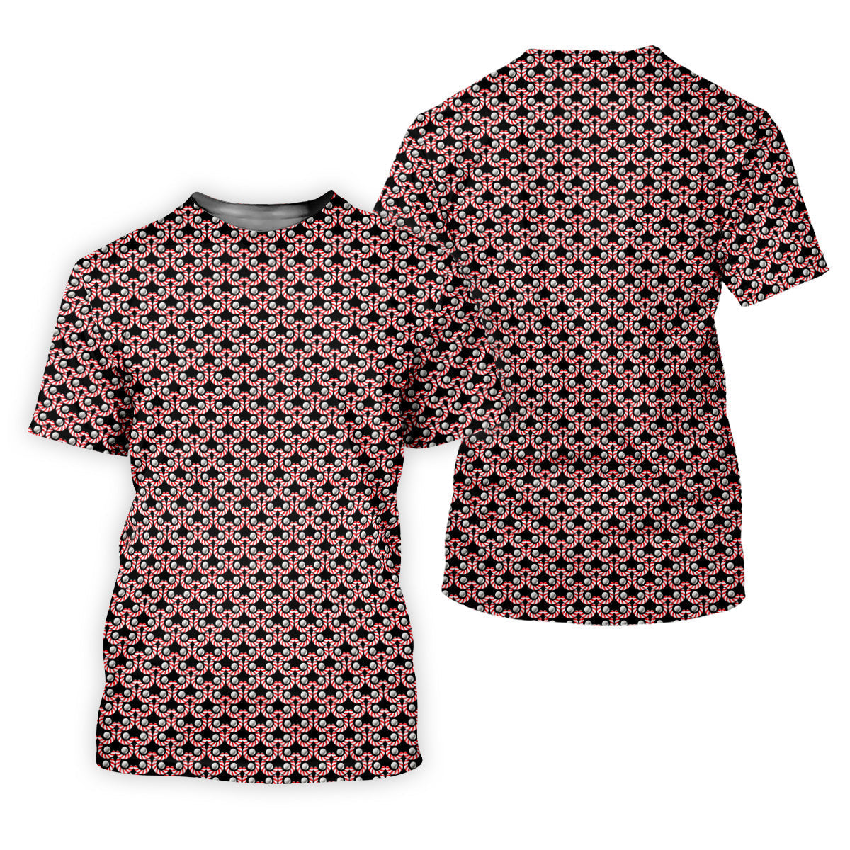 Golf Ball Candy Cane Golf Shirt, Women Golf Top, Ladies Sleeveless Tops, Women's Golf Shirts