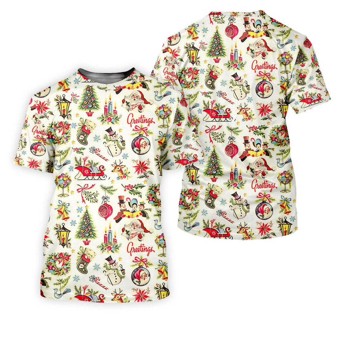 Snowman Santa Greetings Christmas Golf Tops, Women's Christmas Golf Polos Shirt, Ladies Golf Apparel