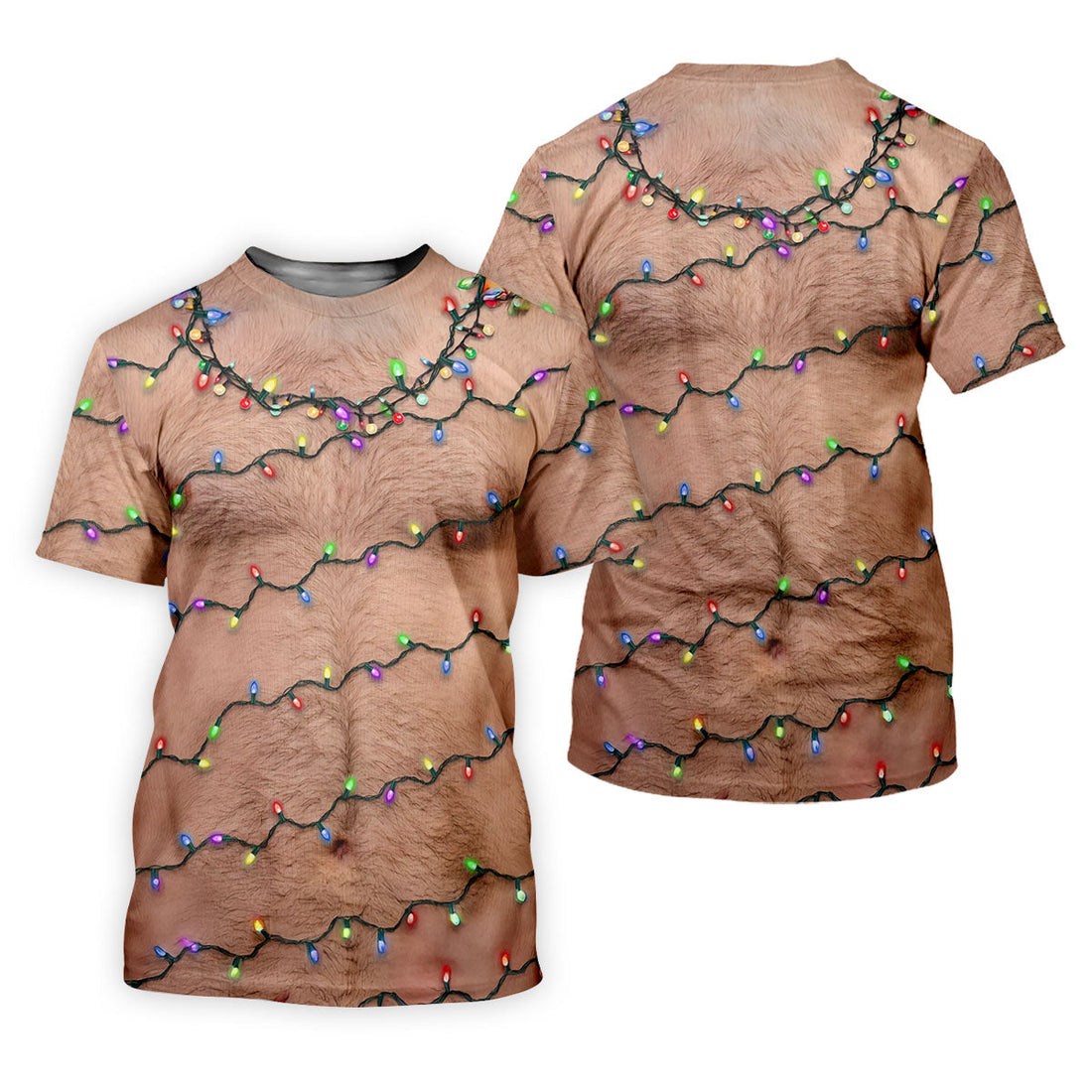 Funny Hairy Chest Women's Golf Tops, Christmas Golf Shirt, Ladies Golf Polos, Golf Gift For Ladies