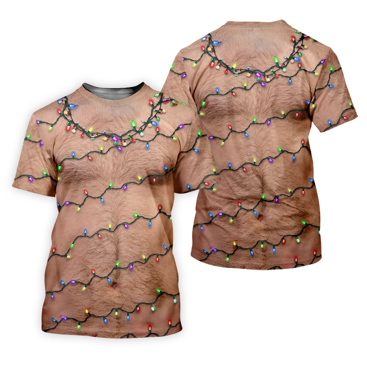 Funny Hairy Chest Women's Golf Tops, Christmas Golf Shirt, Ladies Golf Polos, Golf Gift For Ladies