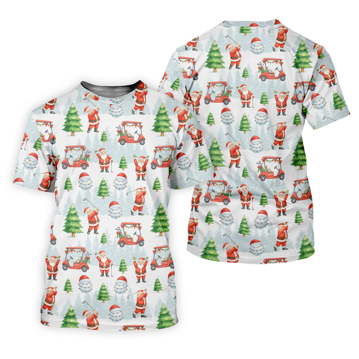 Santa Claus Golf Pose Funny Golf Shirts Women, Christmas Golf Shirt, White Polo Women, Christmas Golf Gift