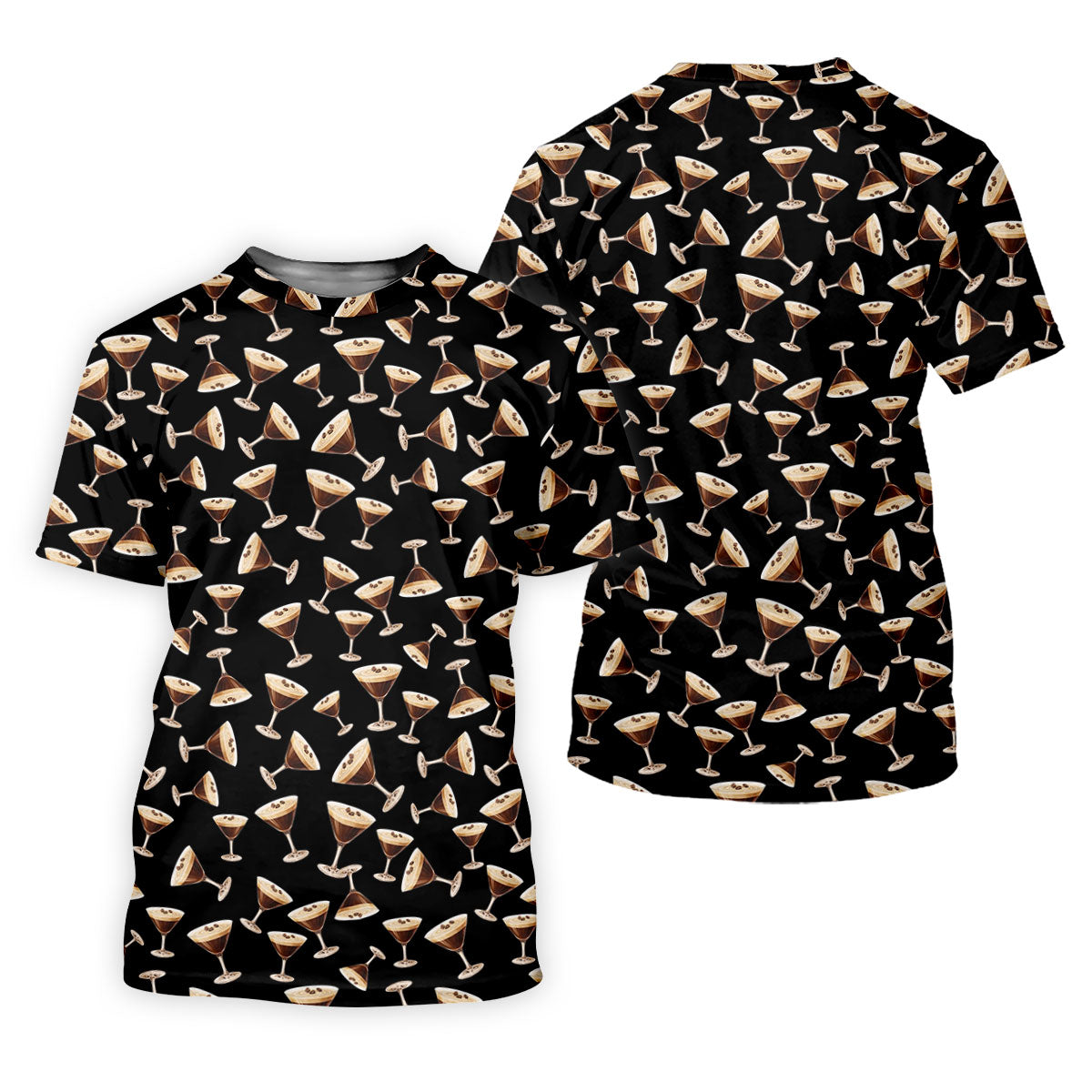 Espresso Martini Print Golf Shirt, Women's Golf Tops, Ladies Golf Shirts, Golf Shirt For Women
