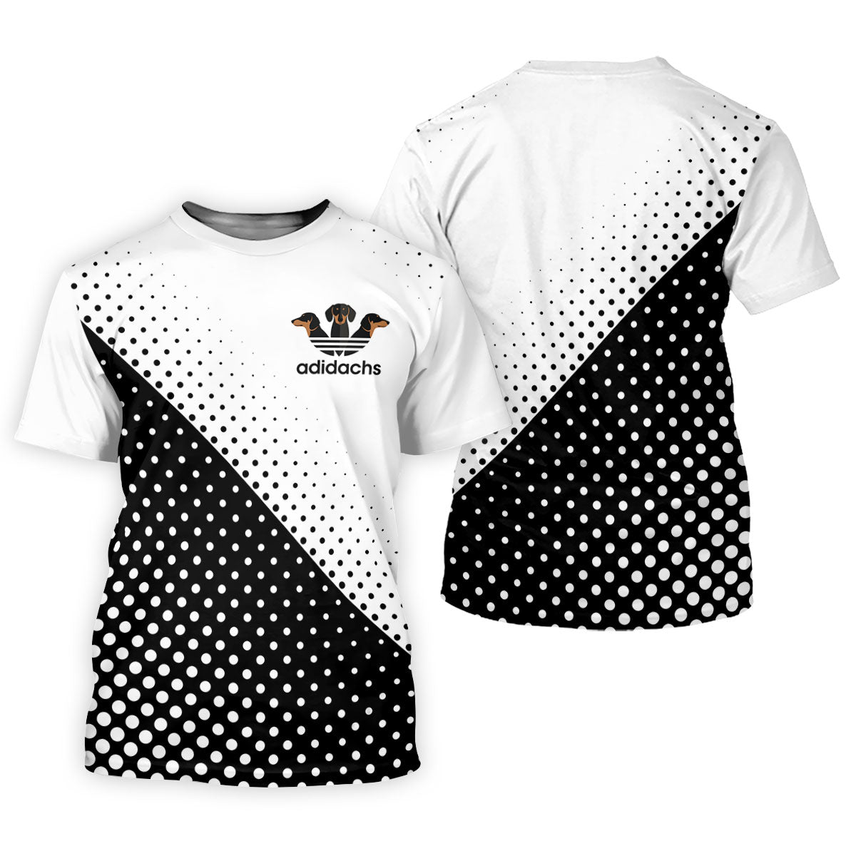 Adidachs Funny Dachshund White Golf Shirt, Fun Women's Golf Shirts, Ladies Golf Shirts