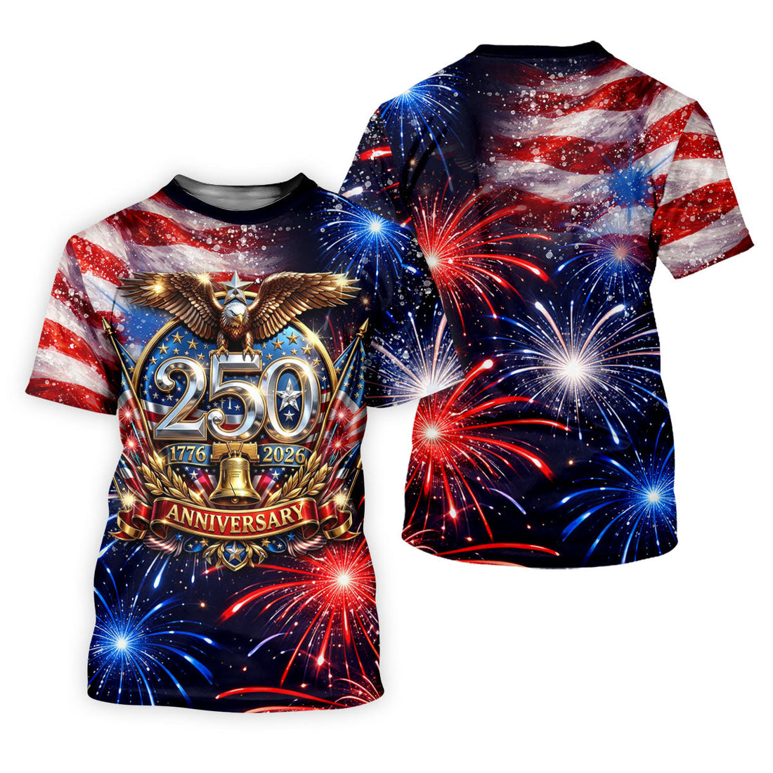 America Bald Eagle Red White Blue Patriotic Celebration 4th Of July Golf Shirt, 250 Years Golf Shirt For Women