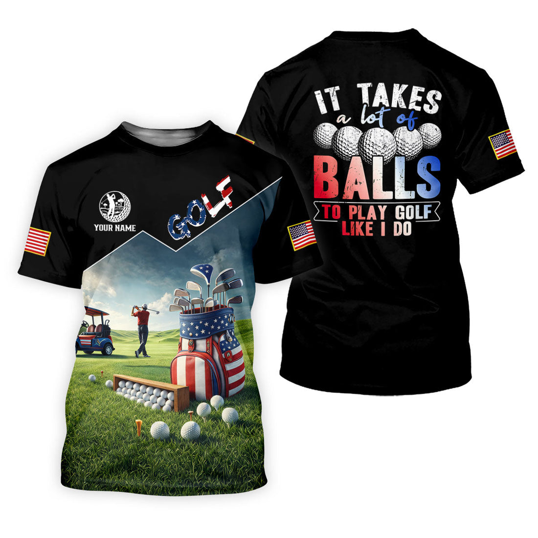 It Takes A Lot Of Balls Patriotic Golf Shirt For Women, US 250th Anniversary Funny Golf Shirt