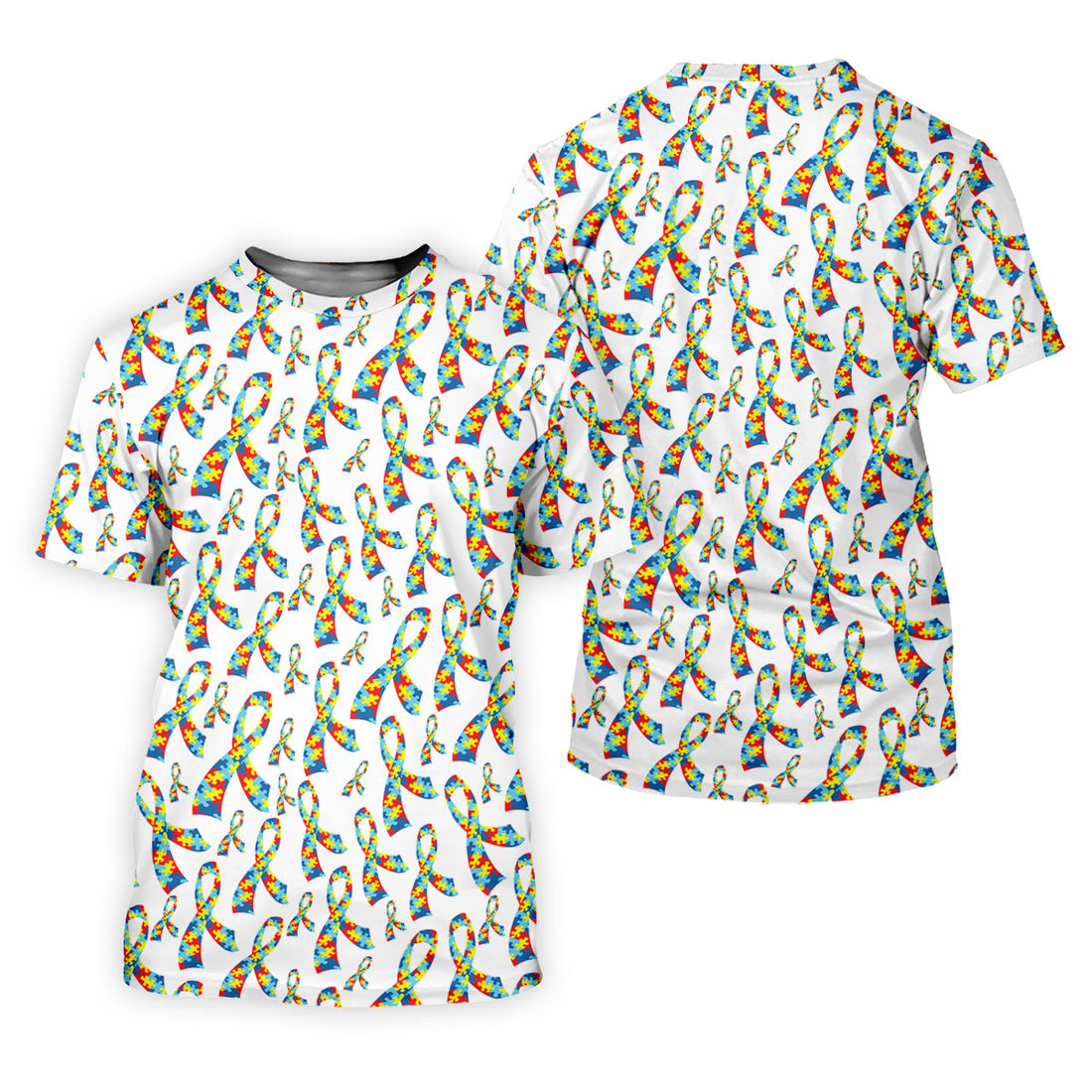Autism Awareness Ribbon Women's Golf Tops, Autism Ribbon Ladies Golf Shirts, Ladies Golf Polos