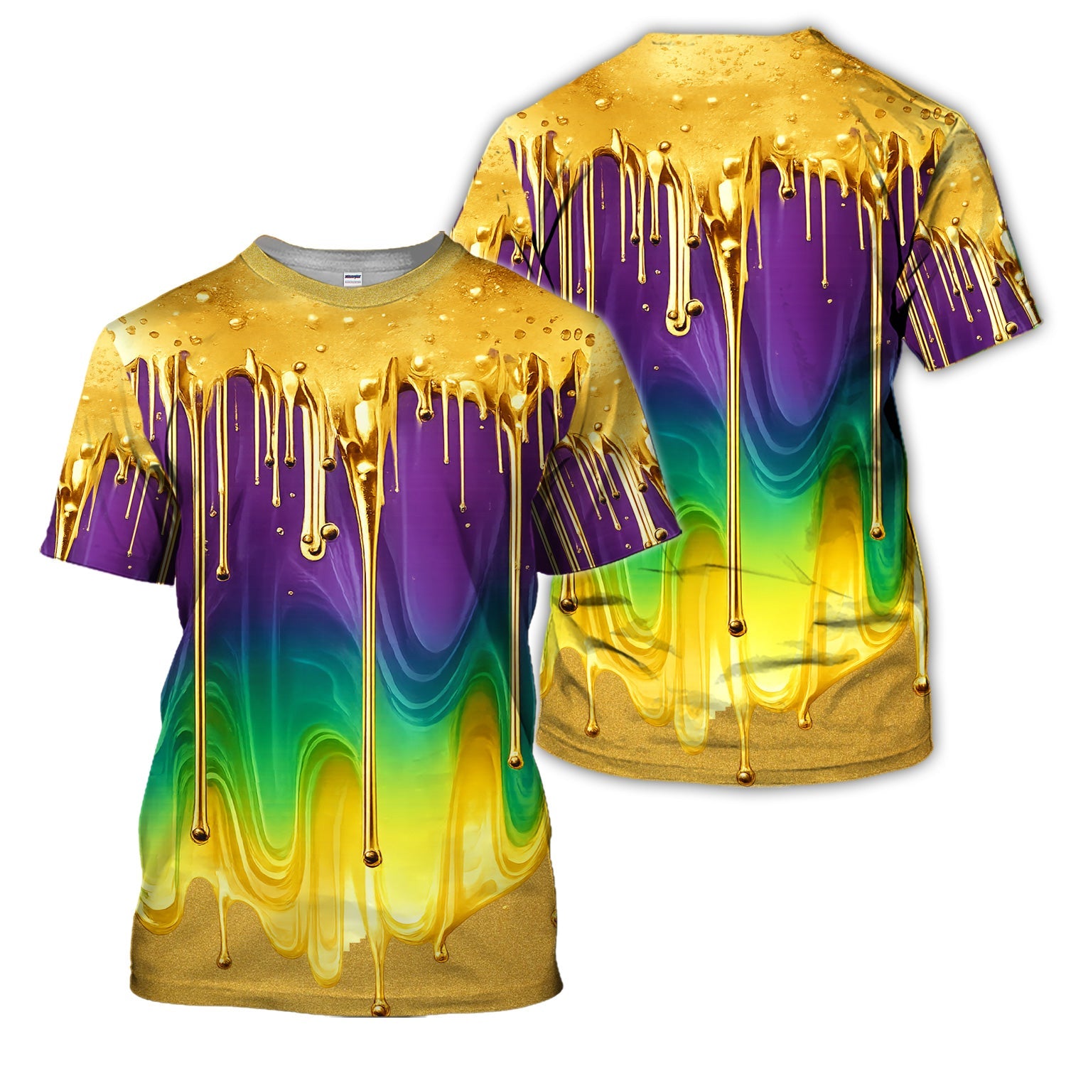 Mardi Gras Gradient Golf Shirt, Holiday Golf Polos For Men, Golf Gift For Golfer