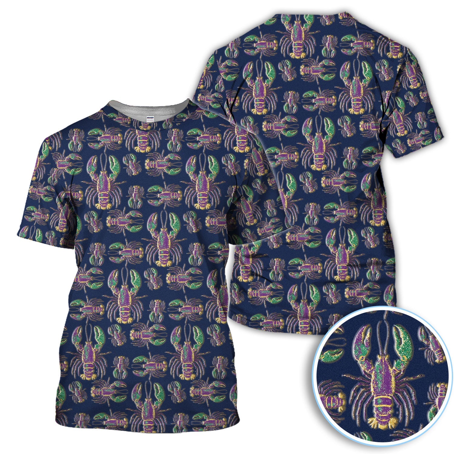 Crazy Louisiana Crawfish Golf Shirt For Women, Mardi Gras Crawfish Pattern Golf Polos, Golf Gift For Golfer