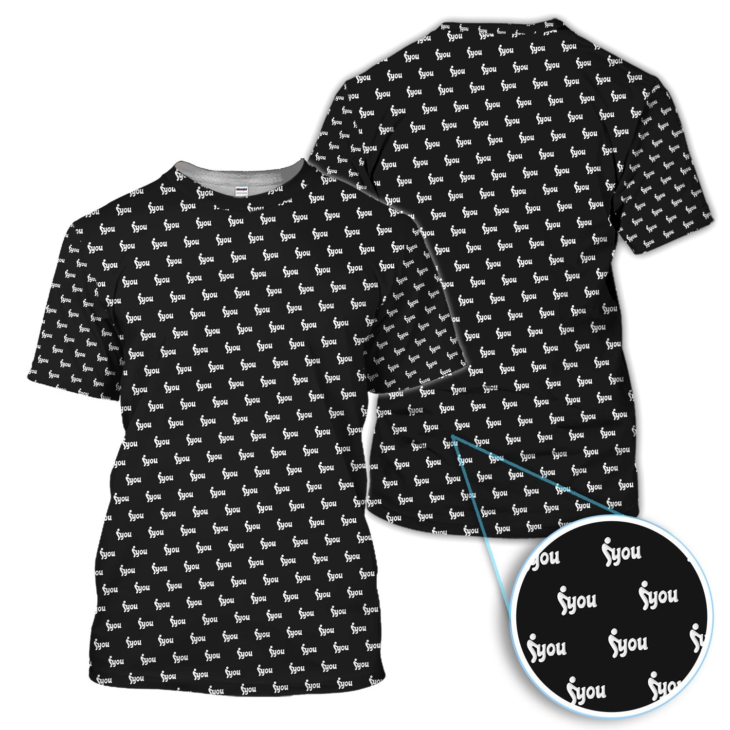 Minimalist Black Logo Golf Pattern Shirt, Monogram Streetwear Golf Shirt For Women, Trendy Gift