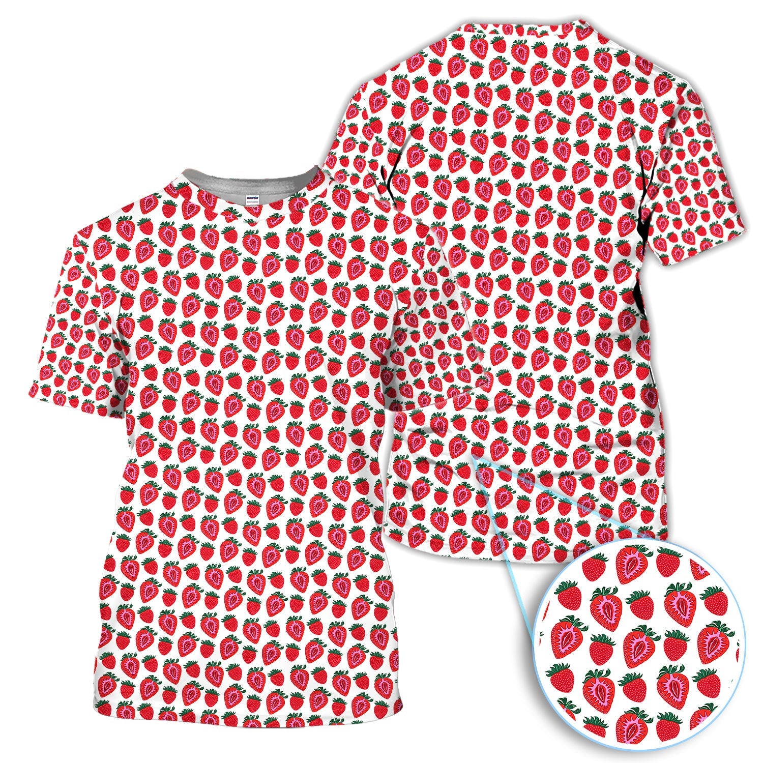 Cute Strawberry Golf Pattern Shirt, Sweet Fruit Aesthetic Golf Shirt For Women, Berry Lover Gift