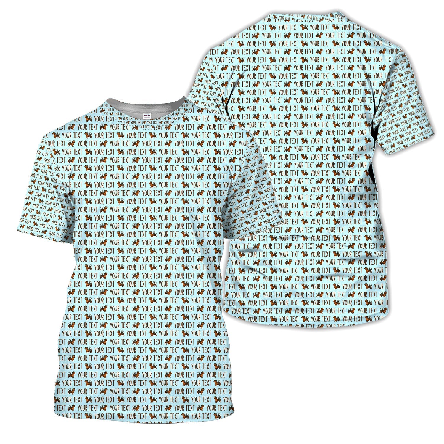 Personalized Dachshund Golf Polos, Seamless Pattern Golf Shirt For Men, Funny Golf Shirt