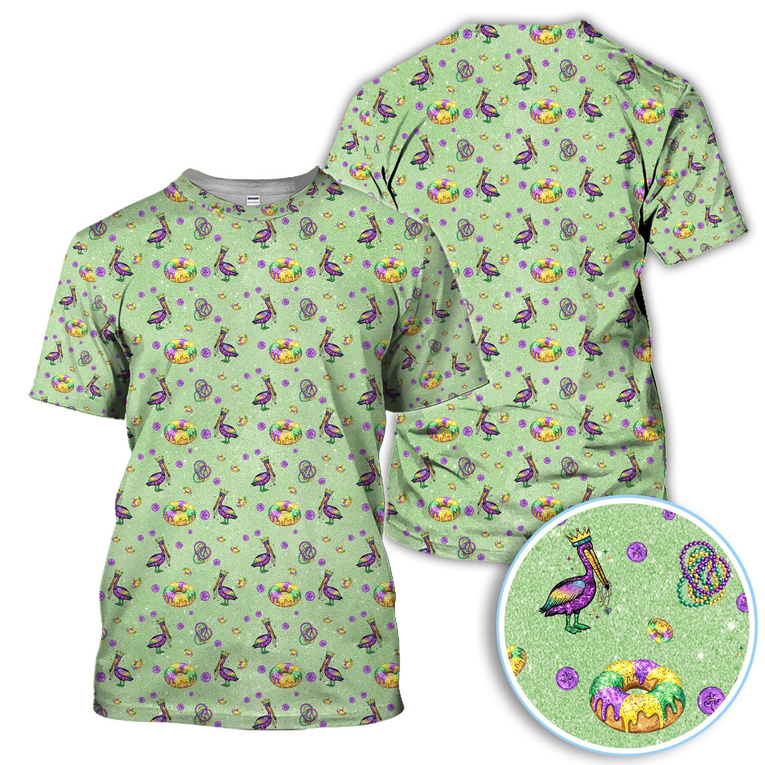 Funny Mardi Gras Pattern Golf Polos, Carnival Golf Shirt For Men, Golf Gift For Golfer