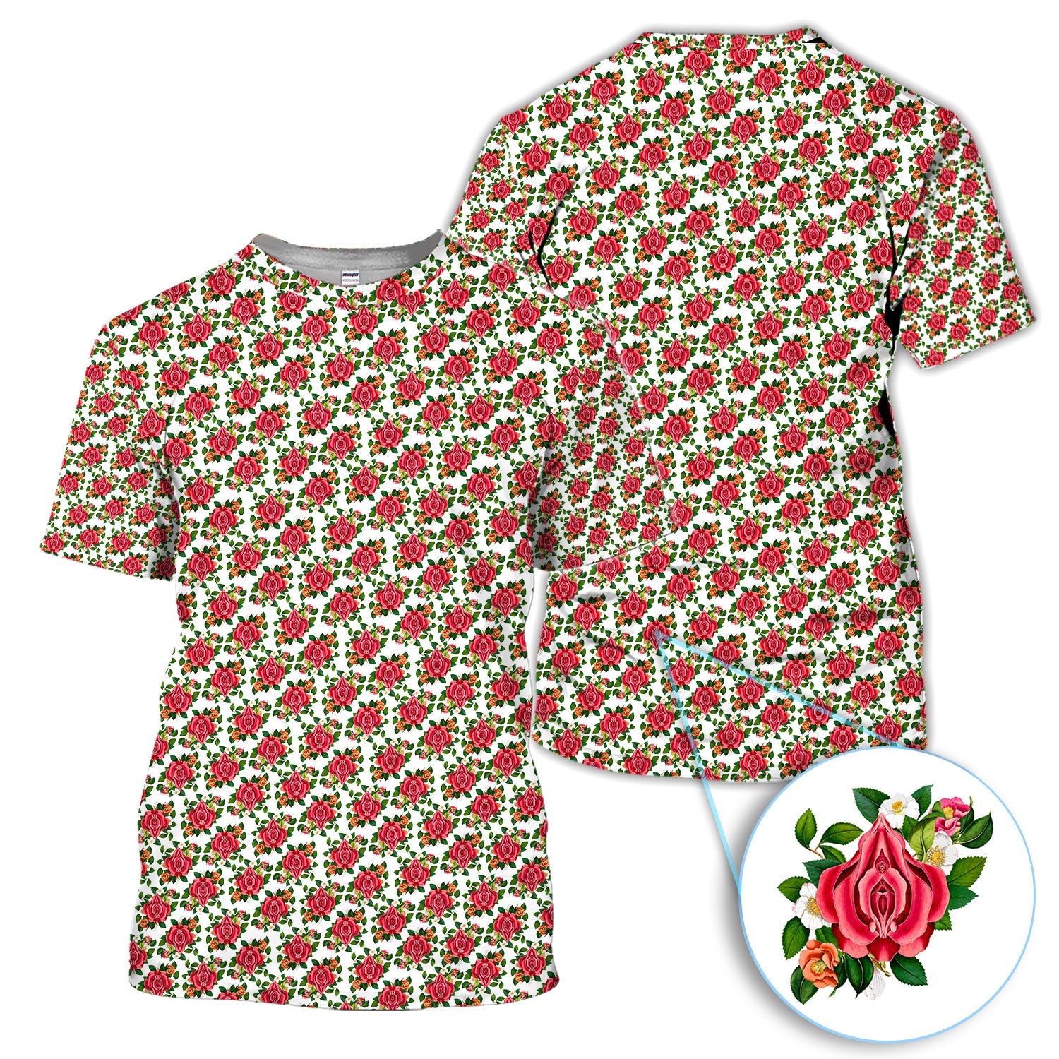 Vintage Rose Floral Golf Pattern Shirt, Romantic Rose Aesthetic Golf Shirt For Men, Flower Lover Gift