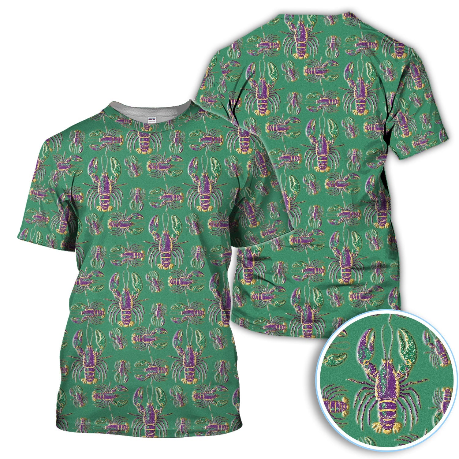 Crazy Louisiana Crawfish Golf Shirt For Women, Mardi Gras Crawfish Pattern Golf Polos, Golf Gift For Golfer