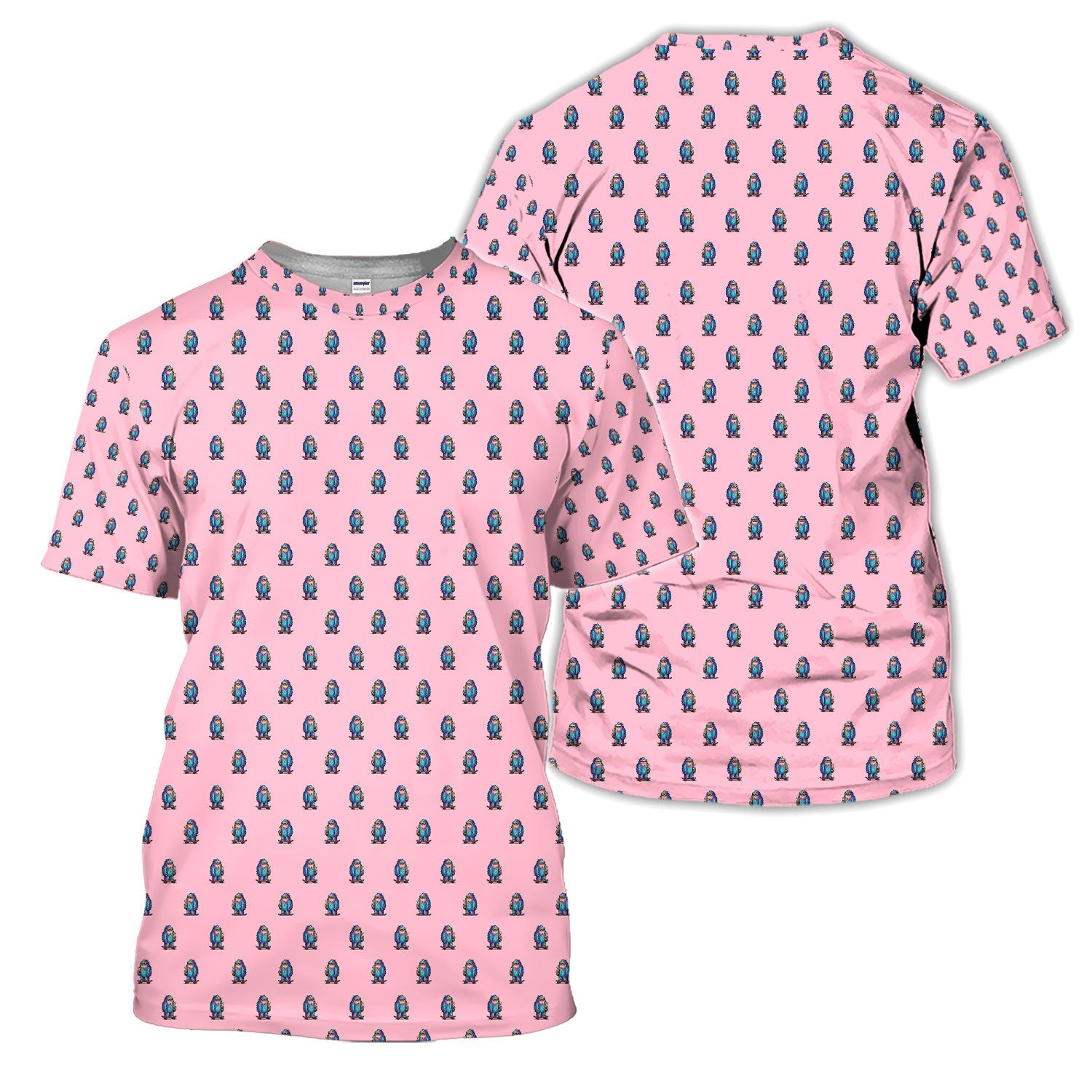 Funny Yeti Pattern Golf Polos, Bigfoot Coffee Skateboard Golf Shirt, Crazy Golf Shirts For Men