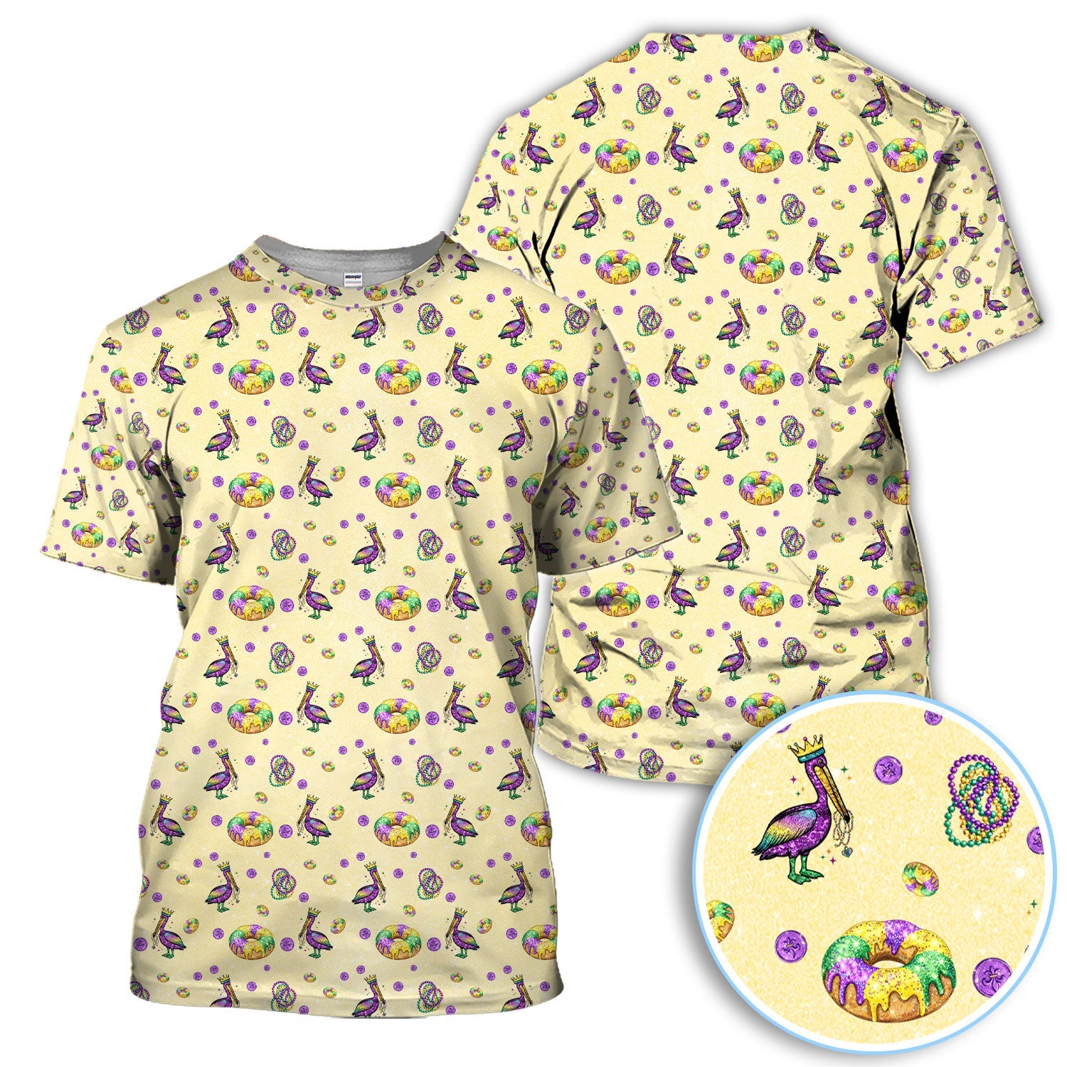 Funny Mardi Gras Pattern Golf Polos, Carnival Golf Shirt For Men, Golf Gift For Golfer