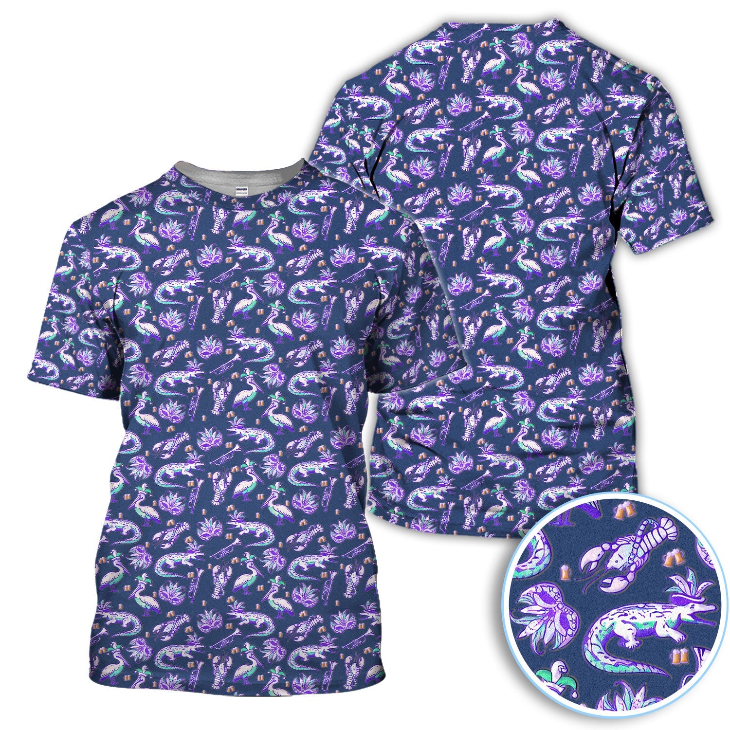 Carnival Golf Polos For Golfer, Mardi Gras Pattern Golf Shirt, Golf Gift For Men