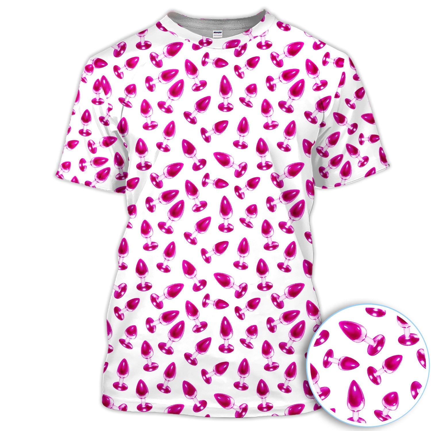 Funny Pink Plug Pattern Shirt, Adult Humor Golf Shirt For Women, Bachelor Party Gift