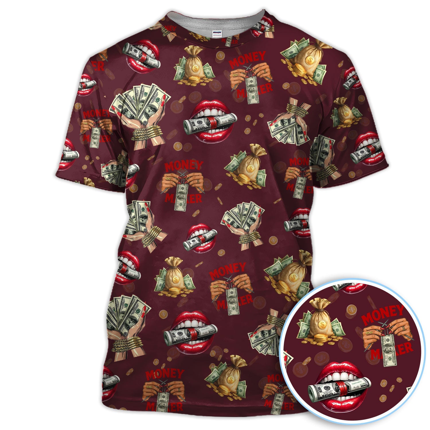 Funny Money Golf Shirt, Make Money Pattern Golf Polos, Crazy Golf Gift For Men