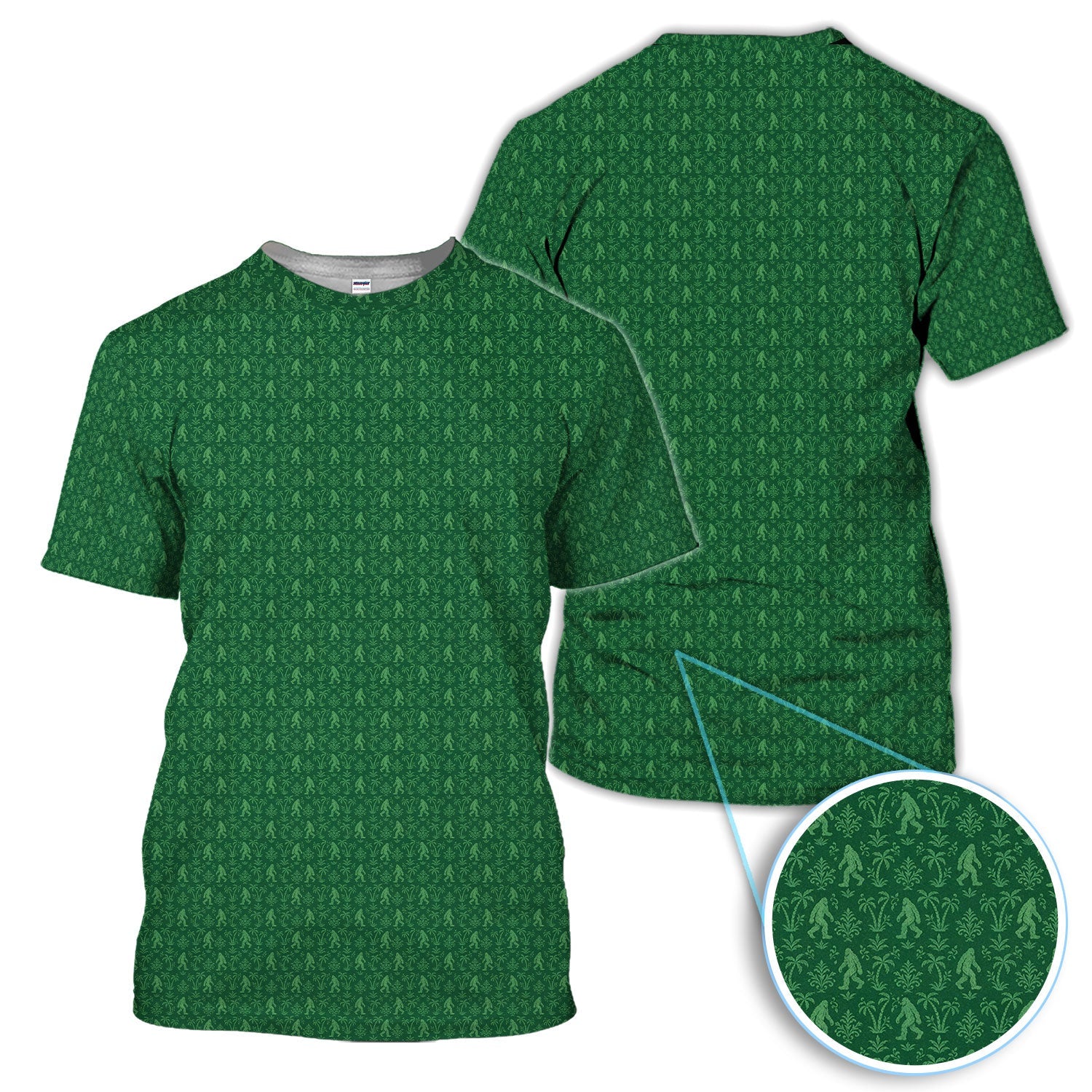 Green Bigfoot Sasquatch Golf Pattern Shirt, Bigfoot Golf Shirt For Men, Funny Golfer Gift