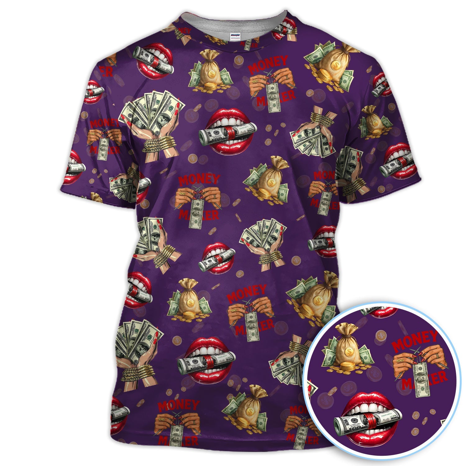 Funny Money Golf Shirt, Make Money Pattern Golf Polos, Crazy Golf Gift For Men