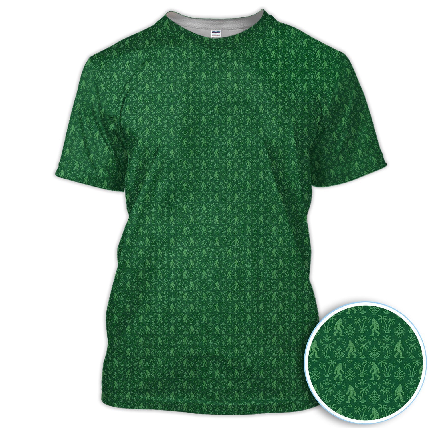 Green Bigfoot Sasquatch Golf Pattern Shirt, Bigfoot Golf Shirt For Men, Funny Golfer Gift