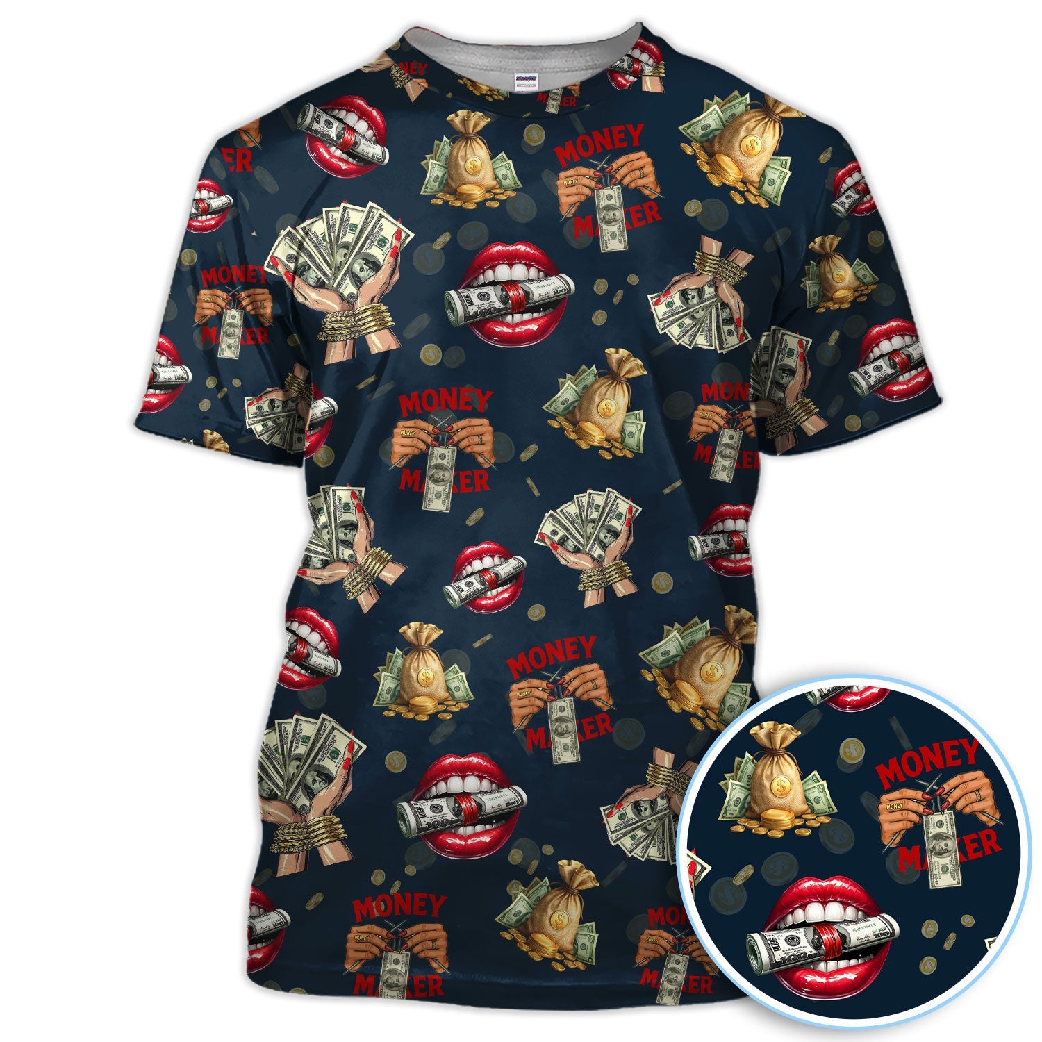 Funny Money Golf Shirt, Make Money Pattern Golf Polos, Crazy Golf Gift For Men