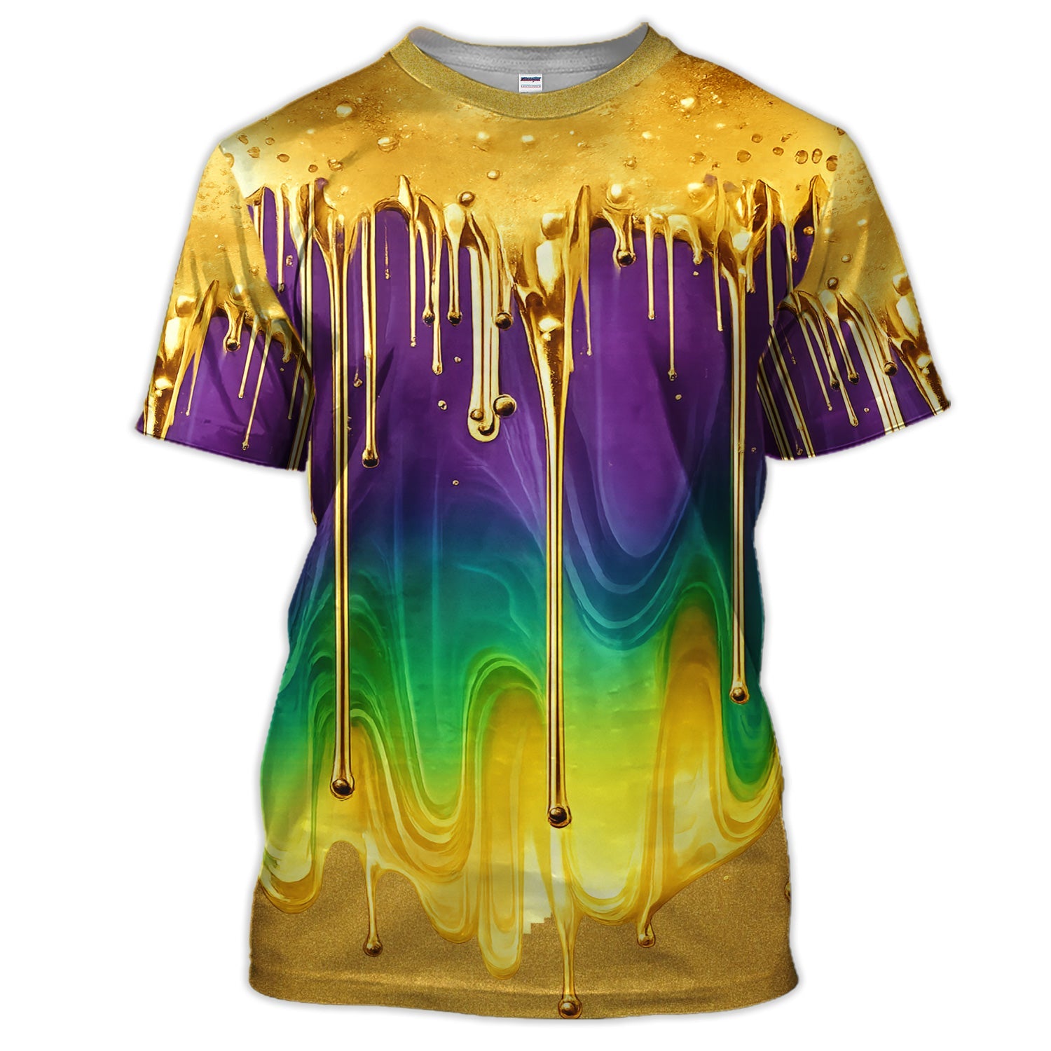Mardi Gras Gradient Golf Shirt, Holiday Golf Polos For Men, Golf Gift For Golfer
