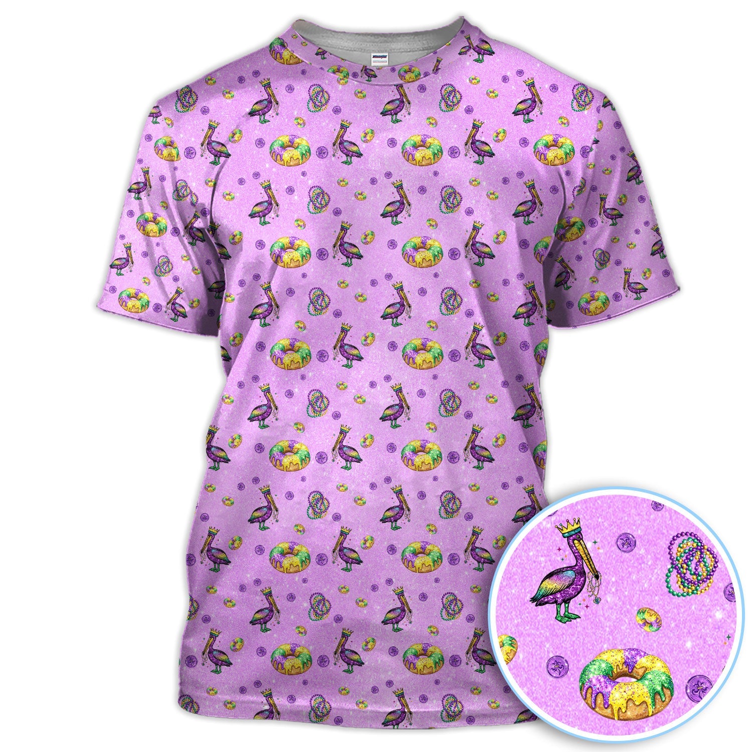 Funny Mardi Gras Pattern Golf Polos, Carnival Golf Shirt For Men, Golf Gift For Golfer