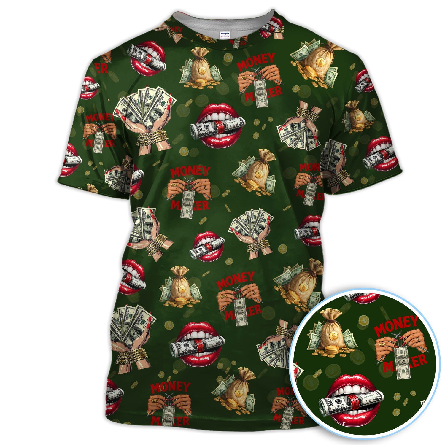Funny Money Golf Shirt, Make Money Pattern Golf Polos, Crazy Golf Gift For Men