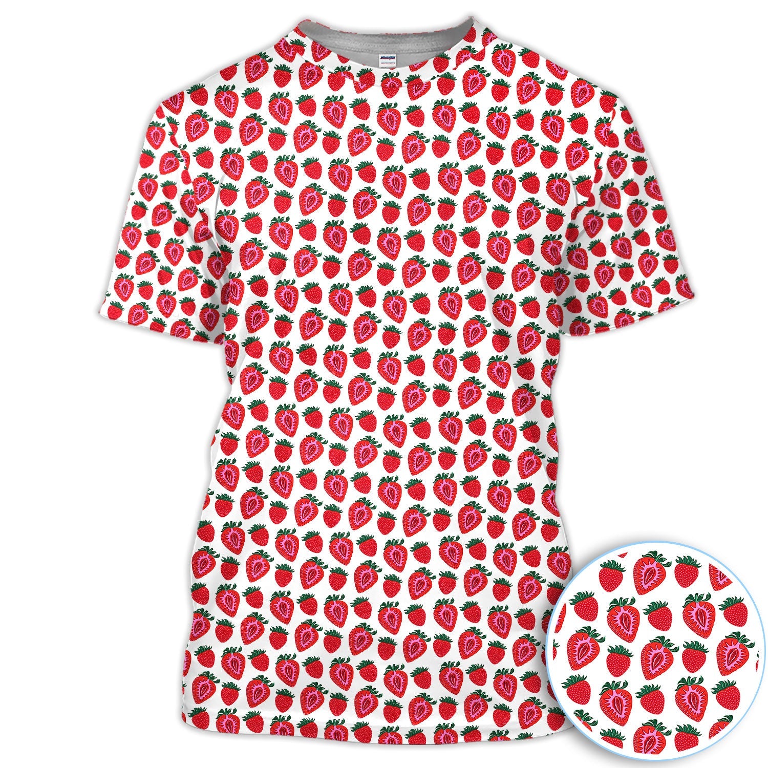 Cute Strawberry Golf Pattern Shirt, Sweet Fruit Aesthetic Golf Shirt For Men, Berry Lover Gift