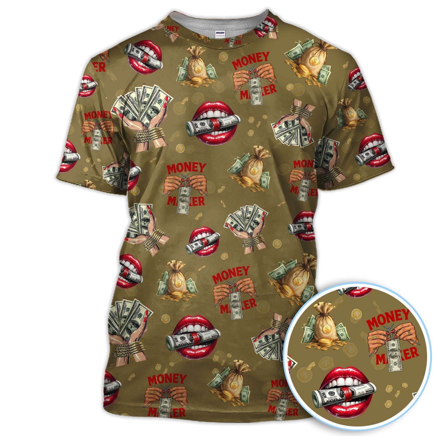 Funny Money Golf Shirt, Make Money Pattern Golf Polos, Crazy Golf Gift For Men