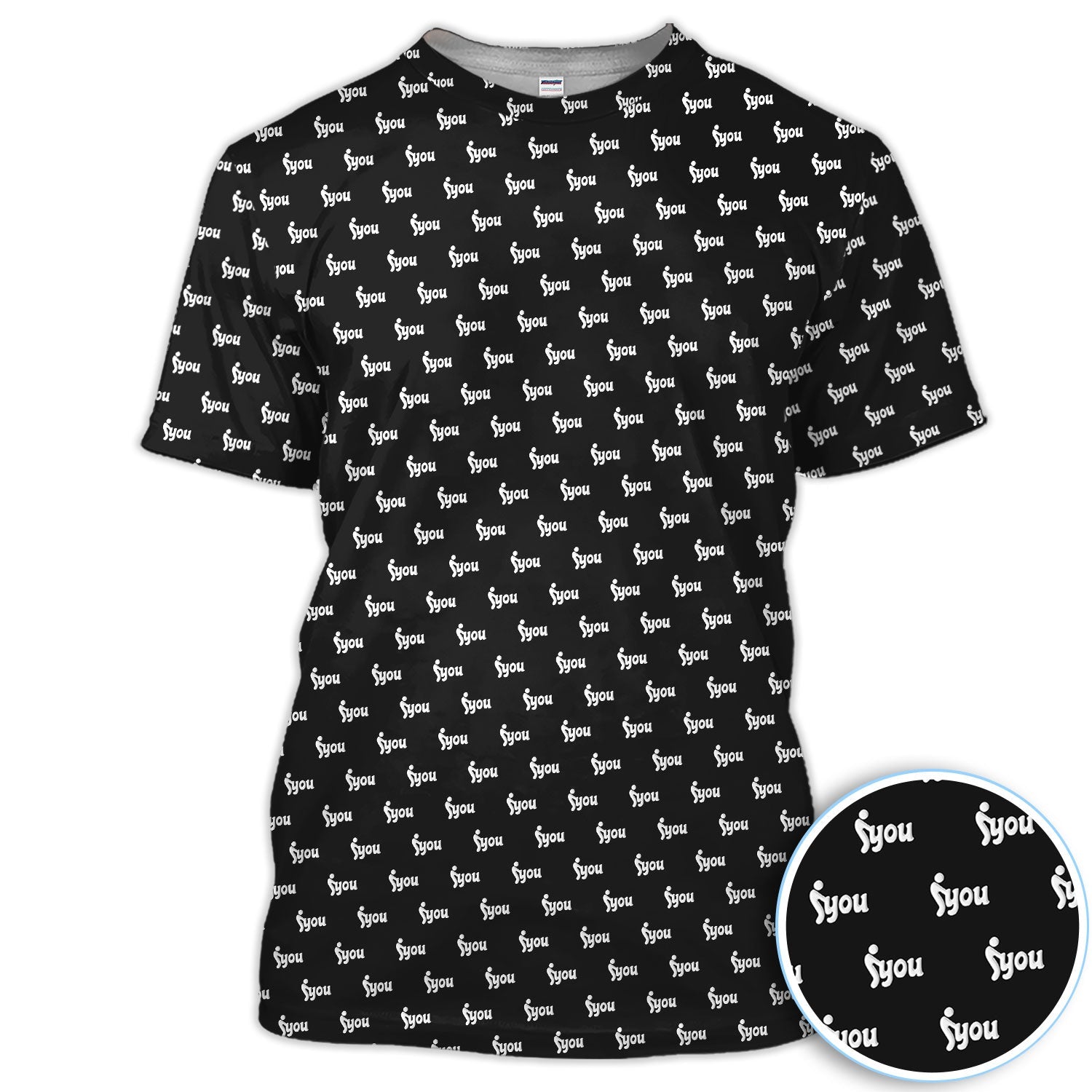 Minimalist Black Logo Golf Pattern Shirt, Monogram Streetwear Golf Shirt For Men, Trendy Gift