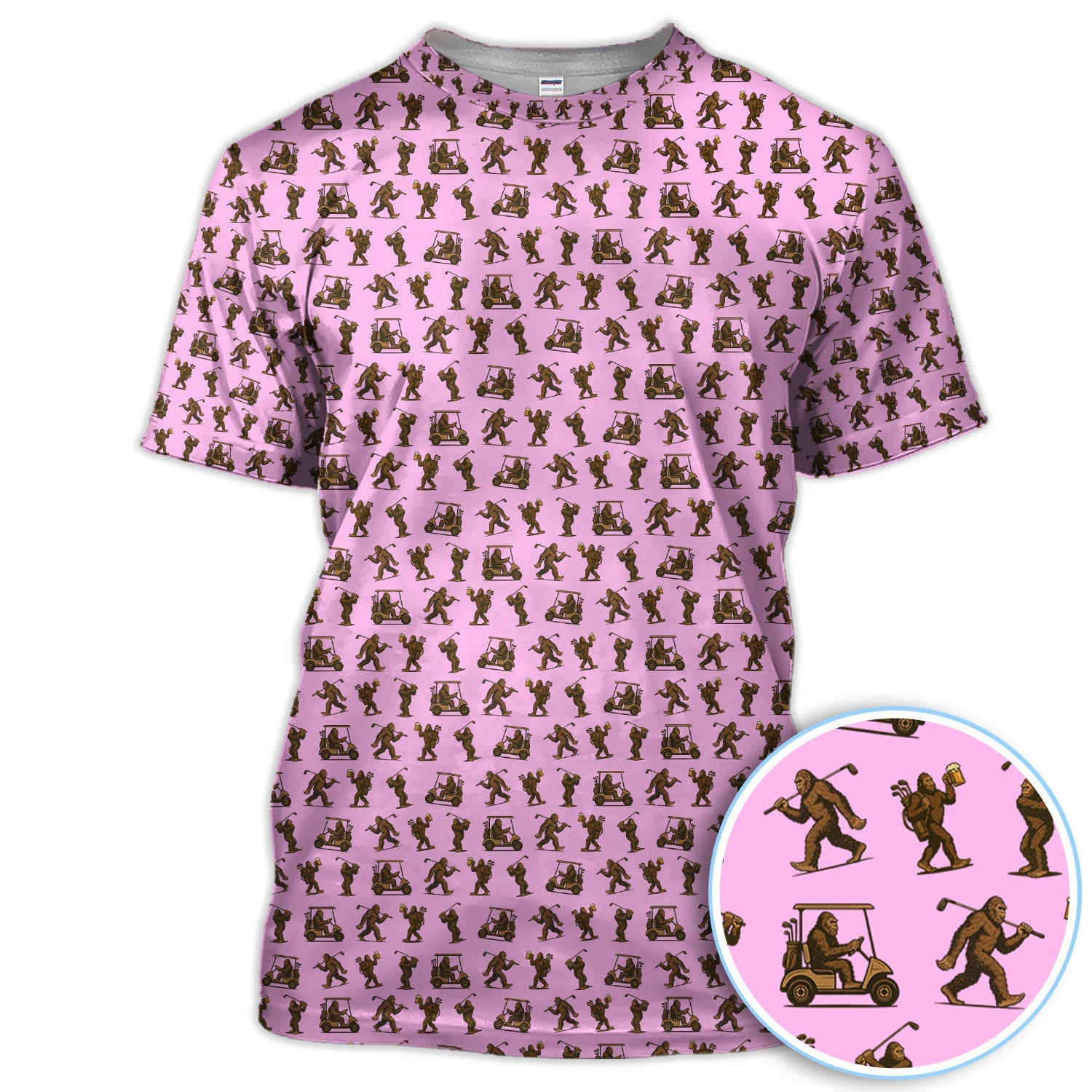 Crazy Golf Pattern Shirt, Bigfoot Golf Shirt For Men, Golf Gift For Golfer