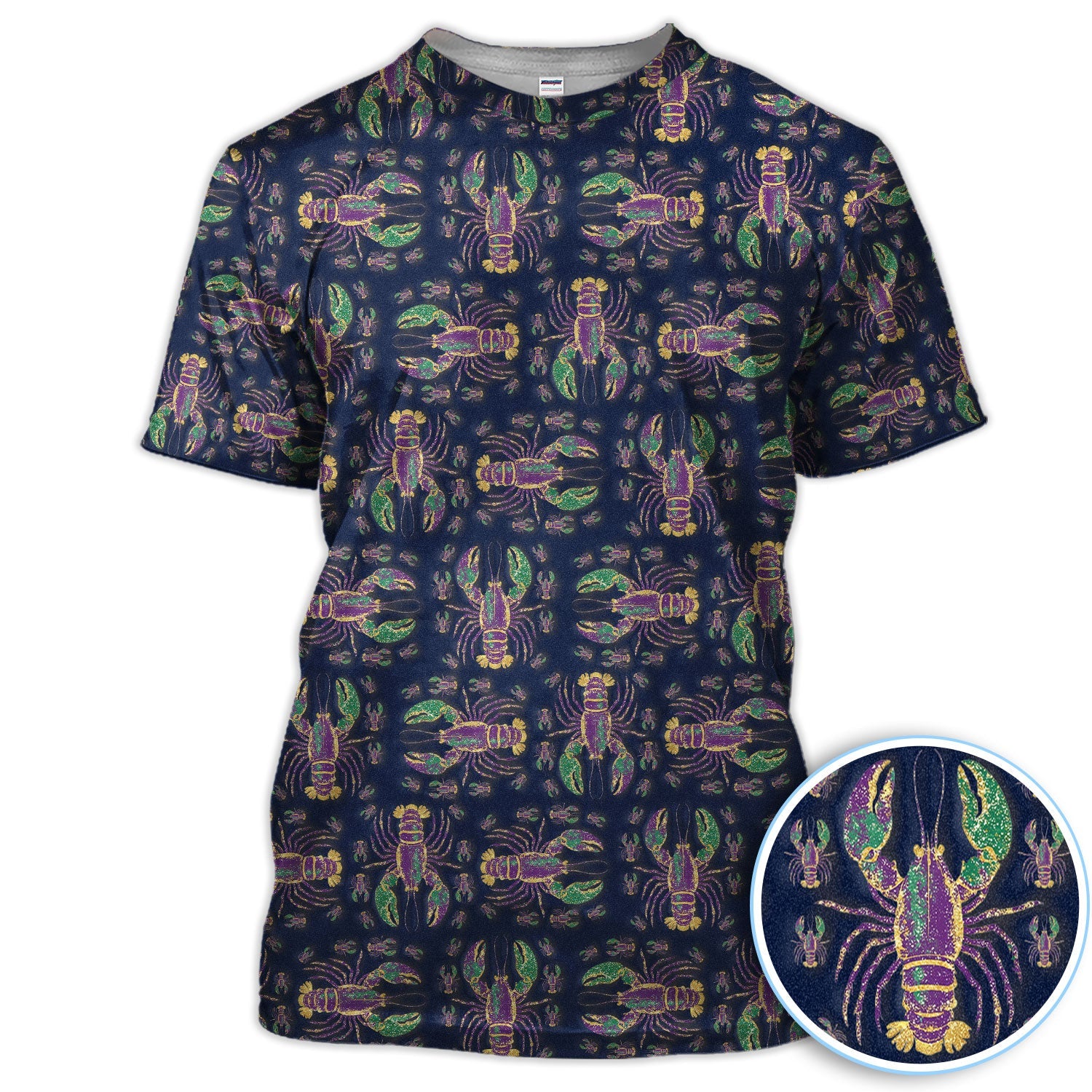 Louisiana Crawfish Pattern Golf Shirt, Mardi Gras Golf Polos For Golfer