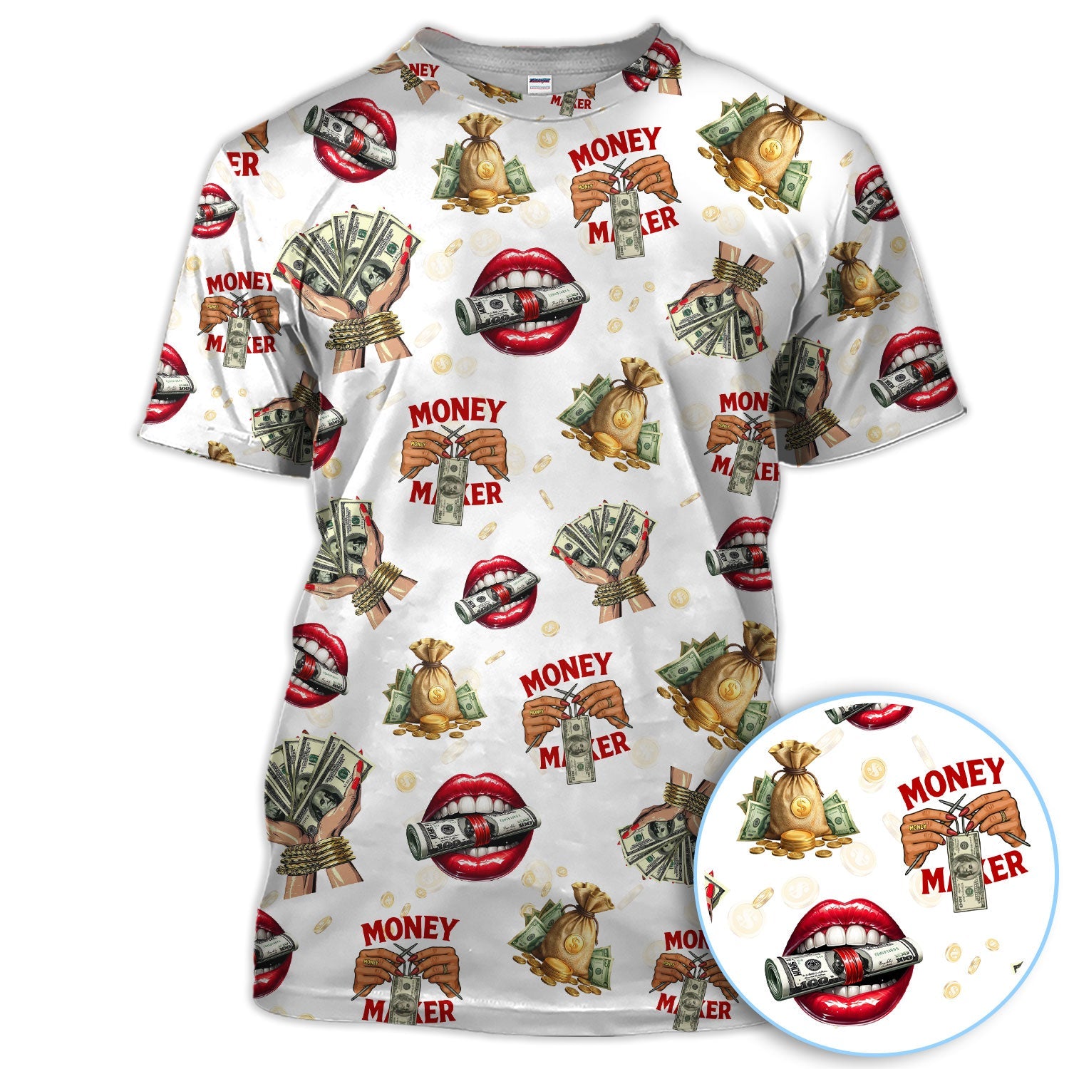 Funny Money Golf Shirt, Make Money Pattern Golf Polos, Crazy Golf Gift For Men