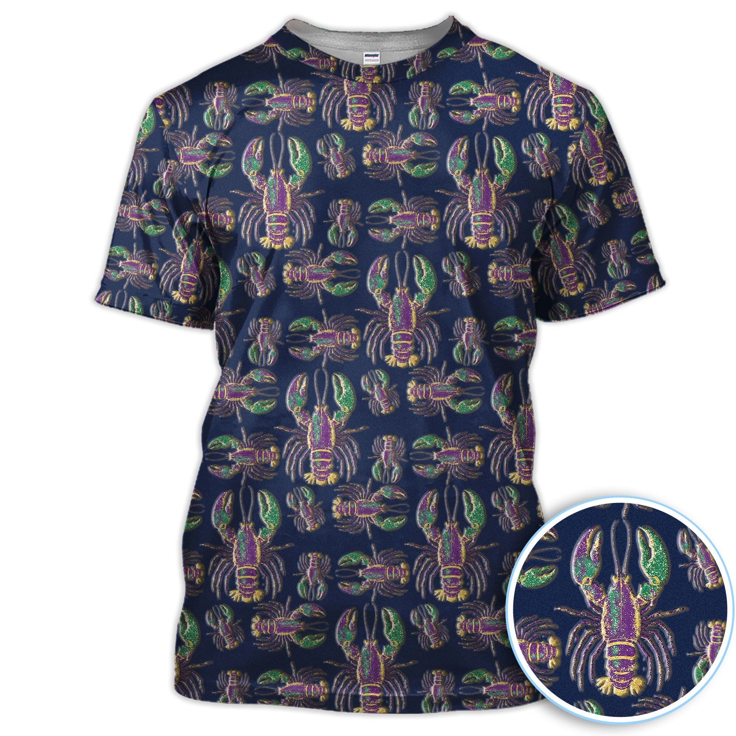 Crazy Louisiana Crawfish Golf Shirt For Women, Mardi Gras Crawfish Pattern Golf Polos, Golf Gift For Golfer