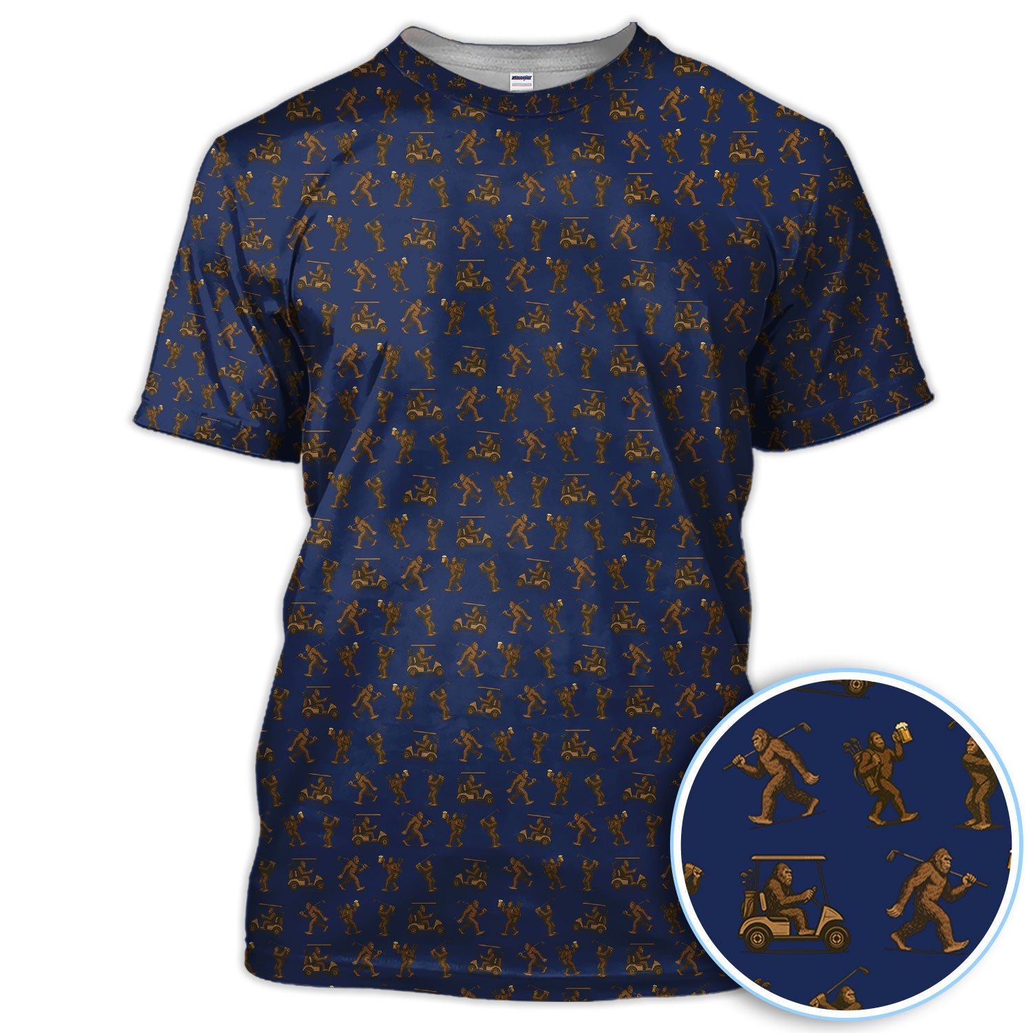 Crazy Golf Pattern Shirt, Bigfoot Golf Shirt For Men, Golf Gift For Golfer