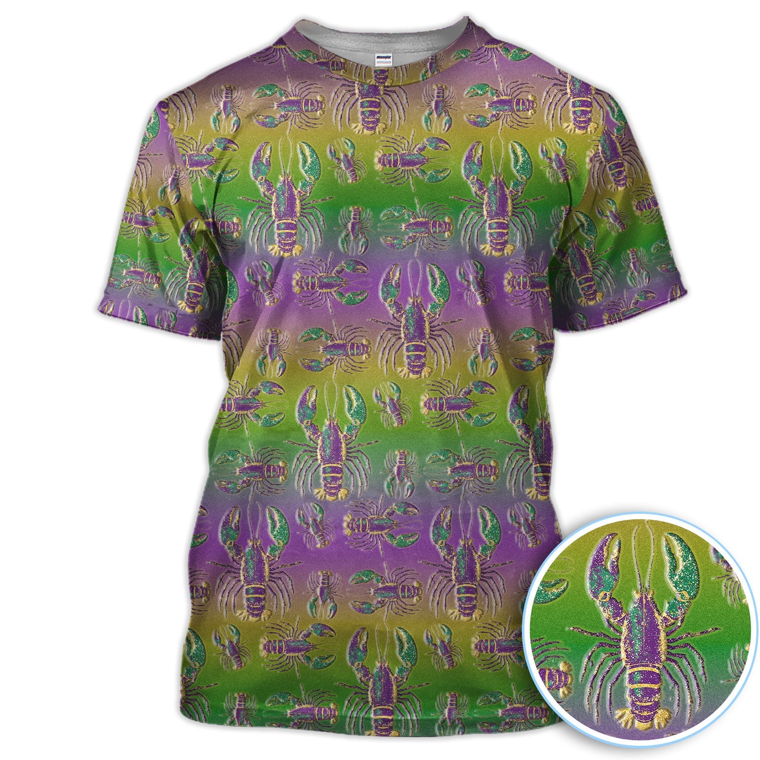 Crazy Louisiana Crawfish Golf Shirt For Women, Mardi Gras Crawfish Pattern Golf Polos, Golf Gift For Golfer