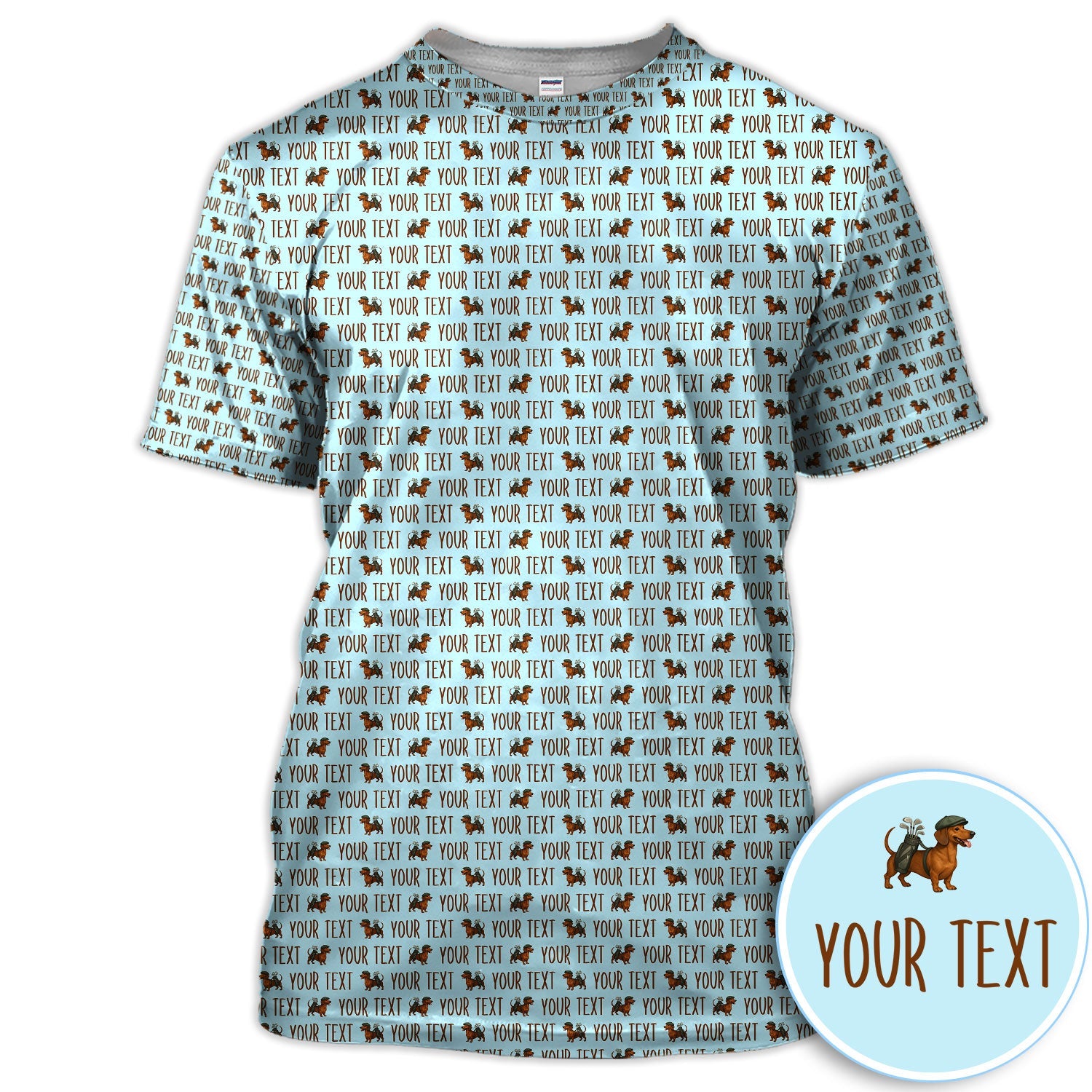 Personalized Dachshund Golf Polos, Seamless Pattern Golf Shirt For Women, Funny Golf Shirt