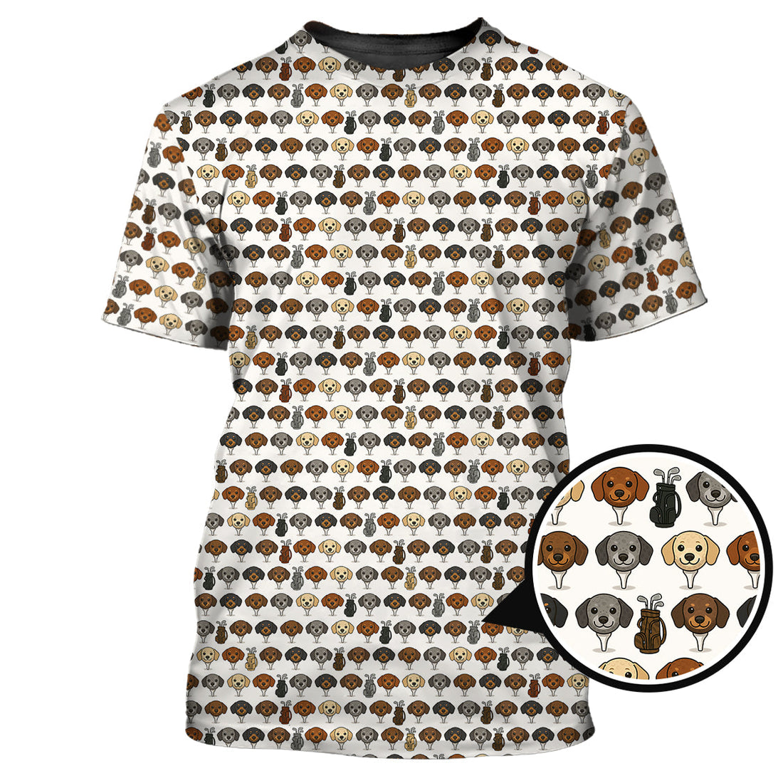 Dachshund Golf Shirt, Funny Pattern Golf Shirt, Crazy Golf Shirt For Pet Lover, Golf Gift For Men