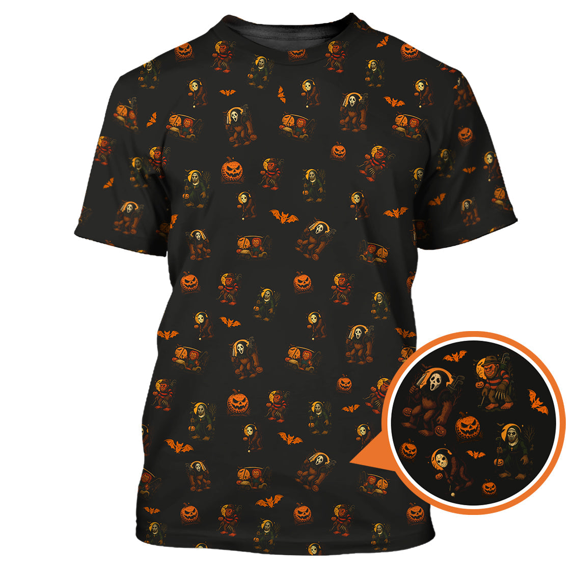 Funny Pattern Golf Shirt, Bigfoot Golf Shirt, Halloween Golf Shirt For Golfer