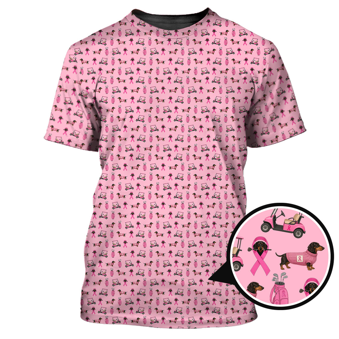 Breast Cancer Golf Shirt For Women, Dachshund Golf Shirt, Pattern Golf Shirt For Golfer