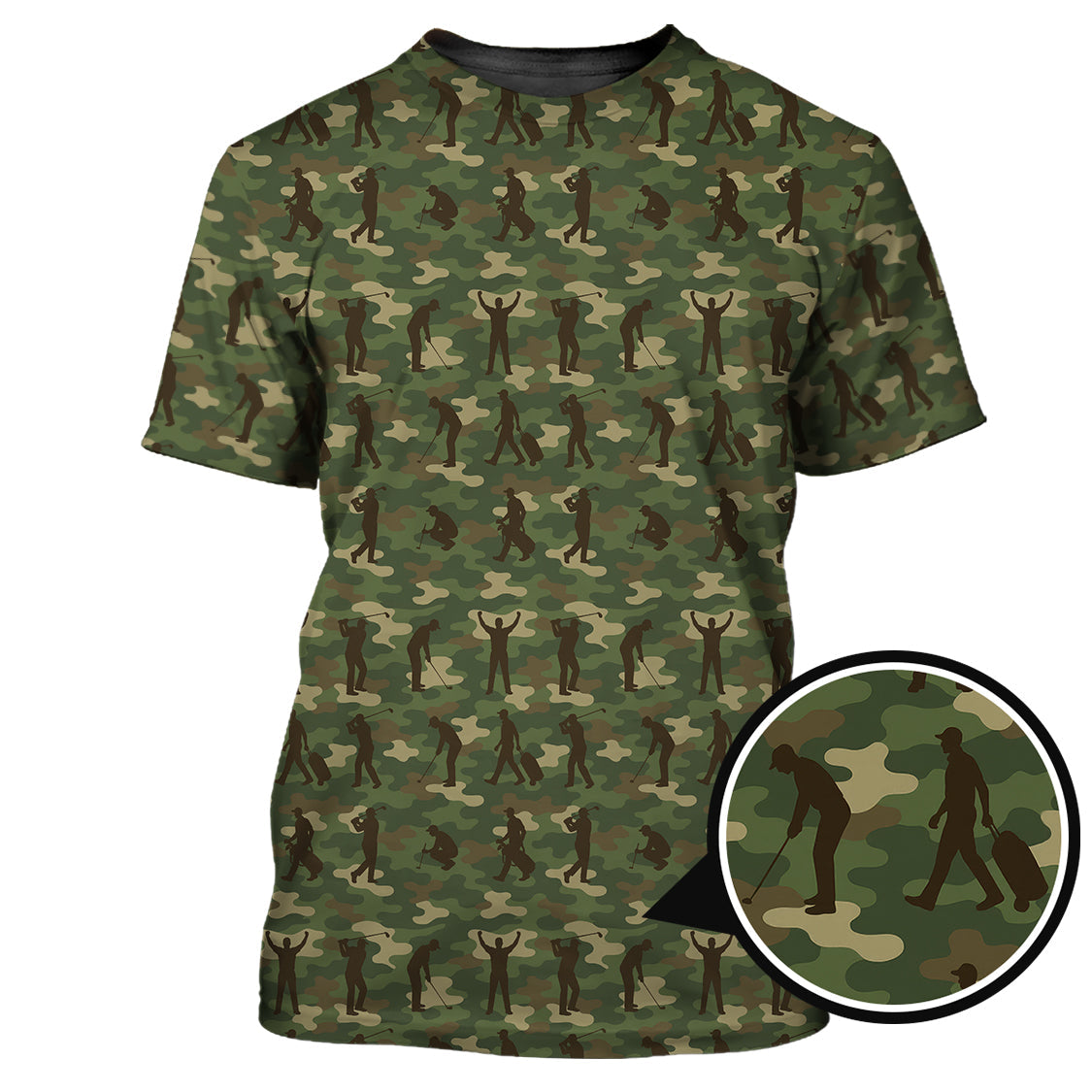 Camo Golf Shirt For Golfer, Camo Polo Shirt, Pattern Golf Shirt For Veteran, Golf Gift For Men