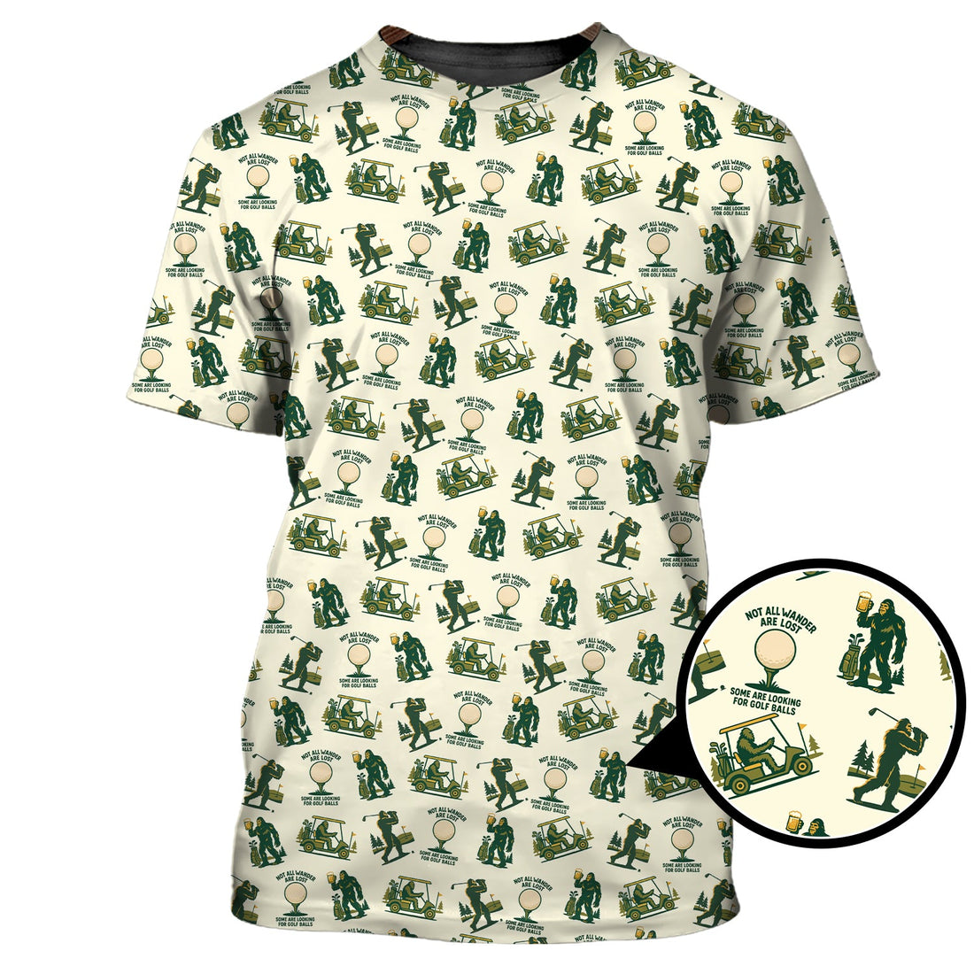 Bigfoot Golf Shirt For Men, Funny Golf Shirts, Pattern Golf Gift For Golfers